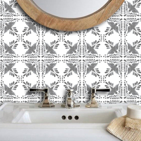 Fleur in Grey Wallpaper