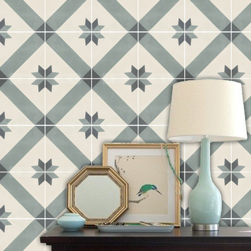 Gustavian in Bone Vinyl Tile Sticker