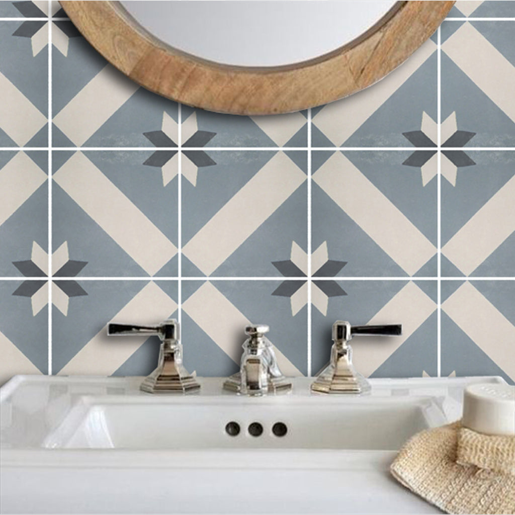 Gustavian in Grey Smoke Vinyl Tile Sticker