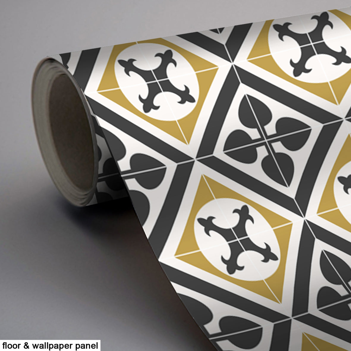 PROMO! Vinyl Floor Tile Stickers Panel of 60 x 120 cm size - Orpheus in Black