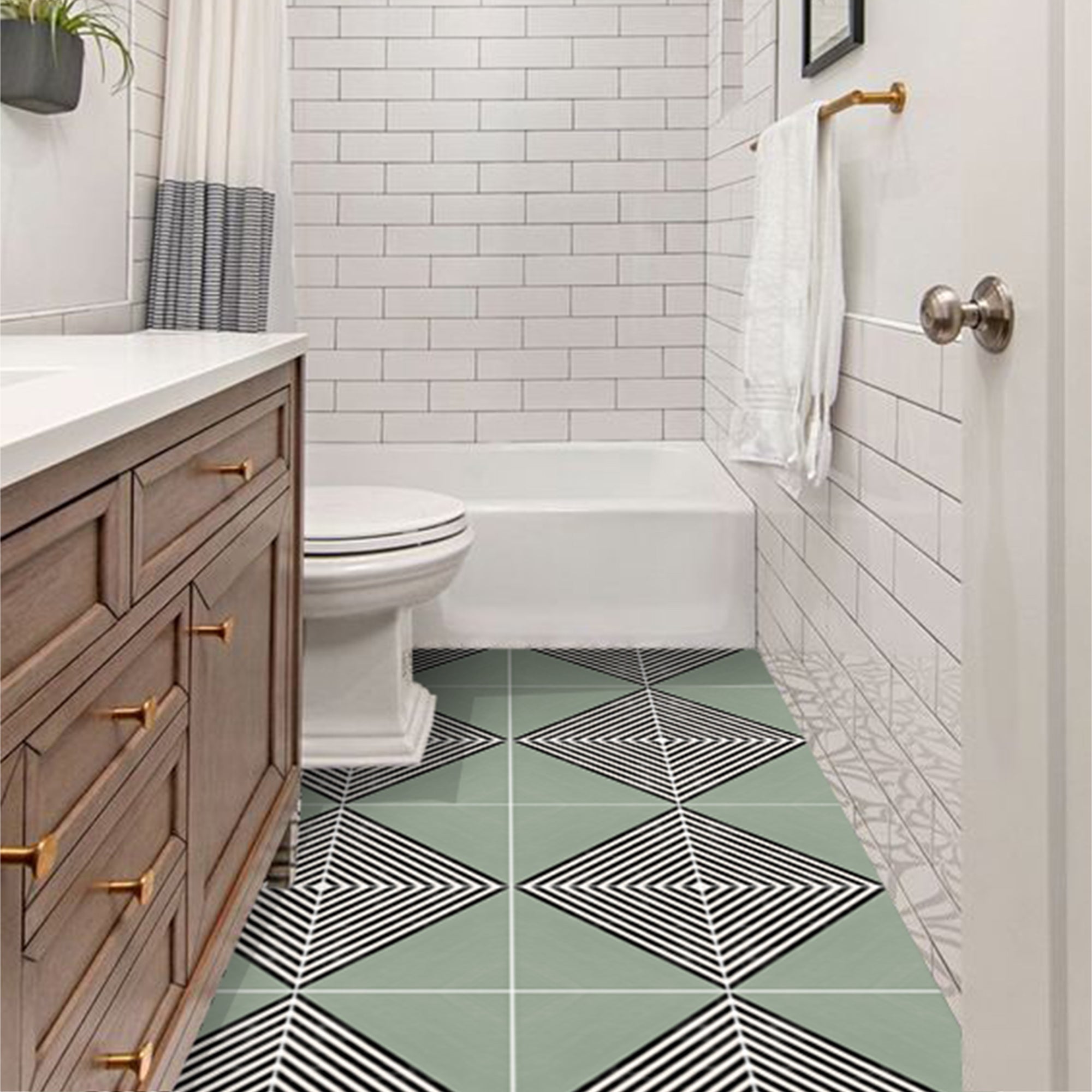 Piazza in Green Vinyl Tile Sticker