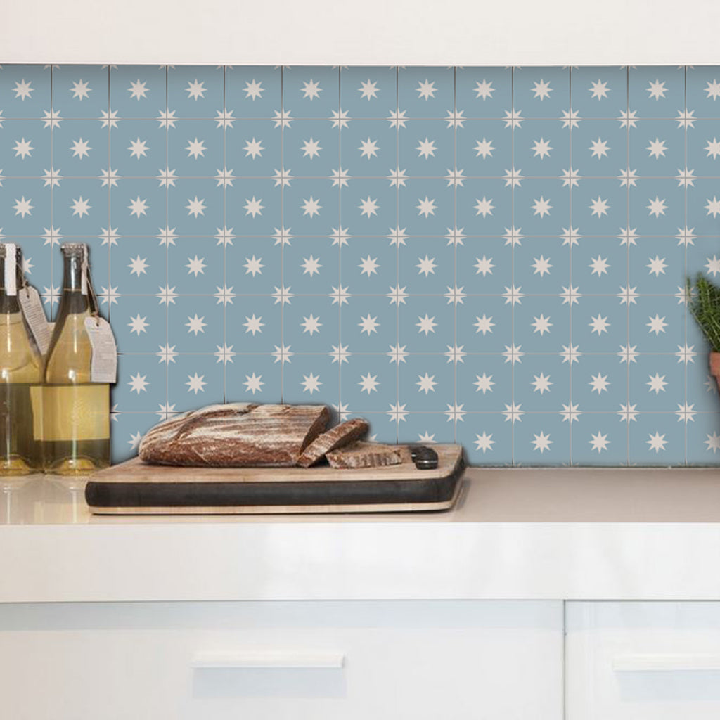 Starry Night in Powder Blue Vinyl Tile Sticker