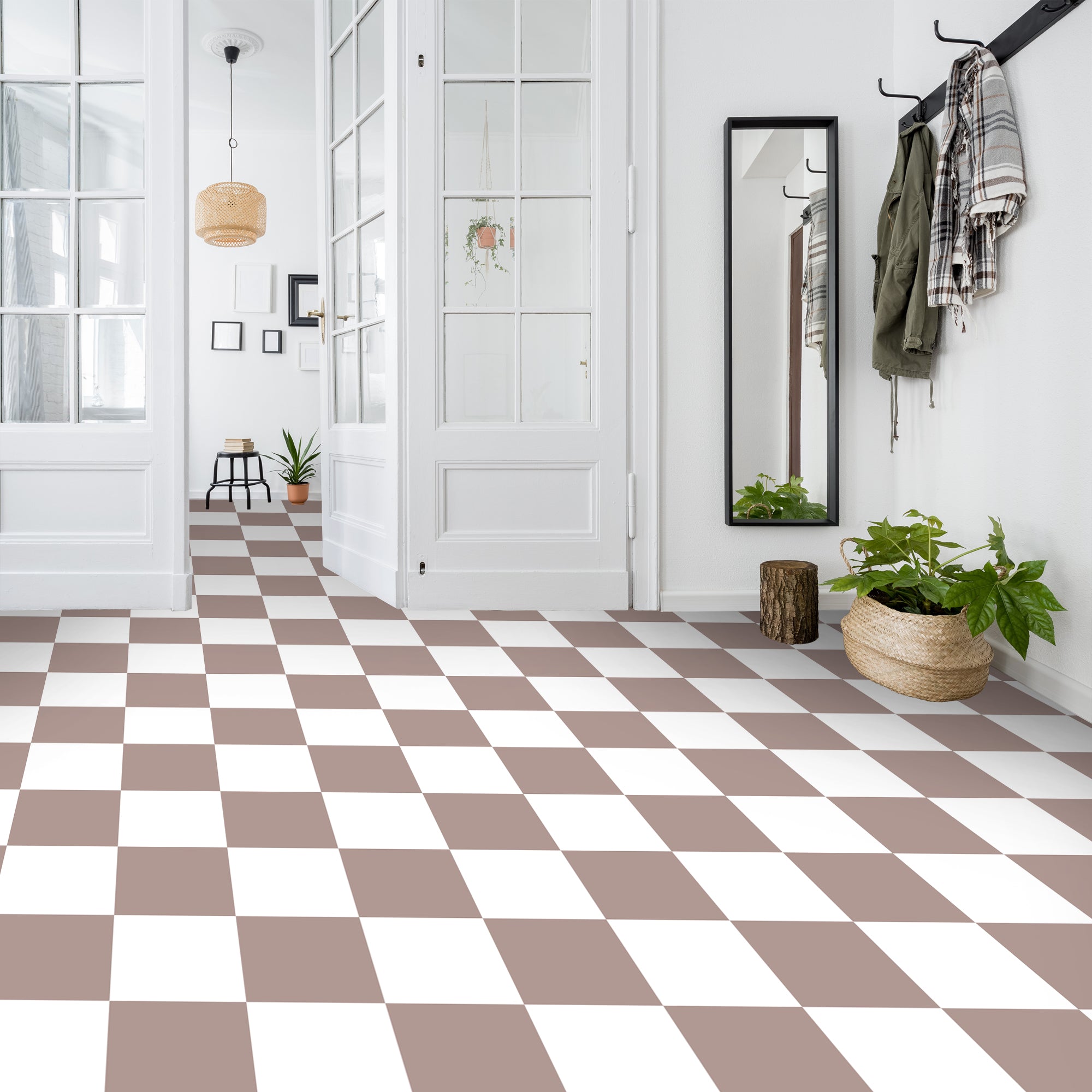 Checkerboard in Putty Tile Sticker