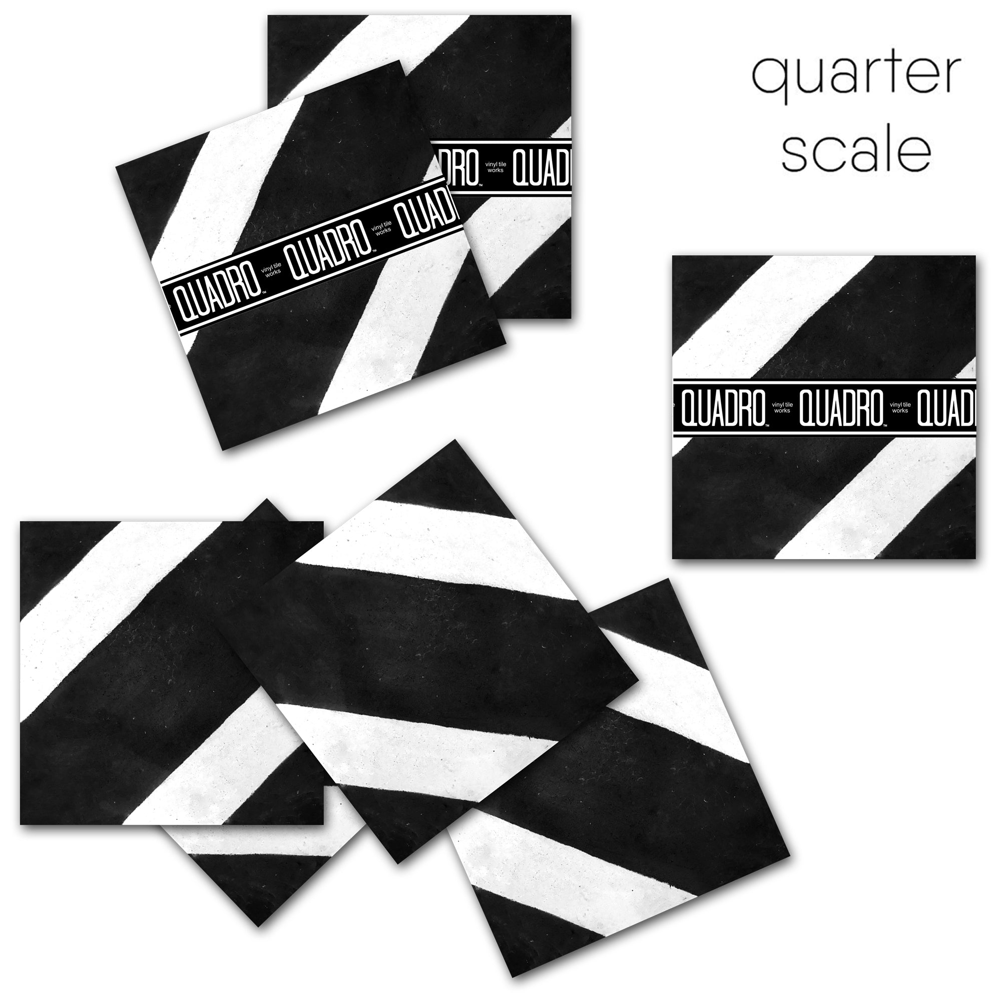 PROMO! Salon in Black Vinyl Tile Sticker - 12 pcs pack in 20 cm