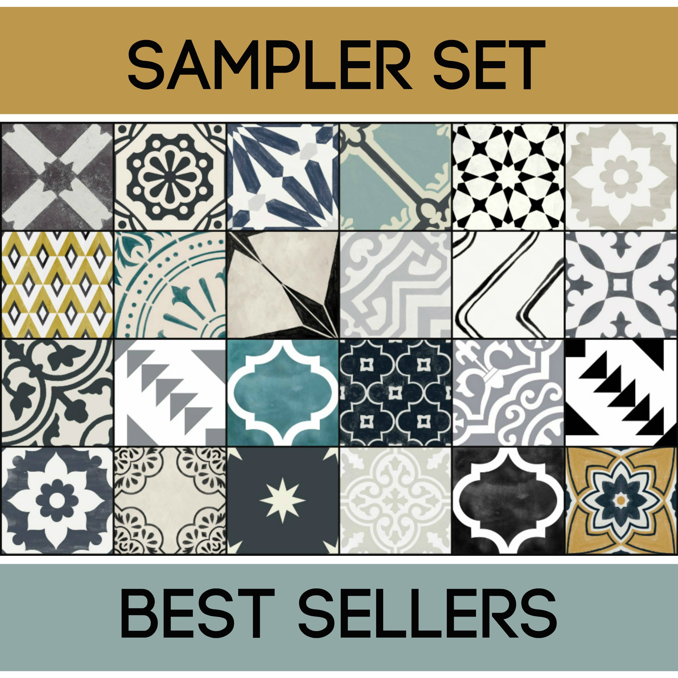 Quadrostyle 24 Best-Sellers Tile Sticker Sampler Set inc. Free Shipping