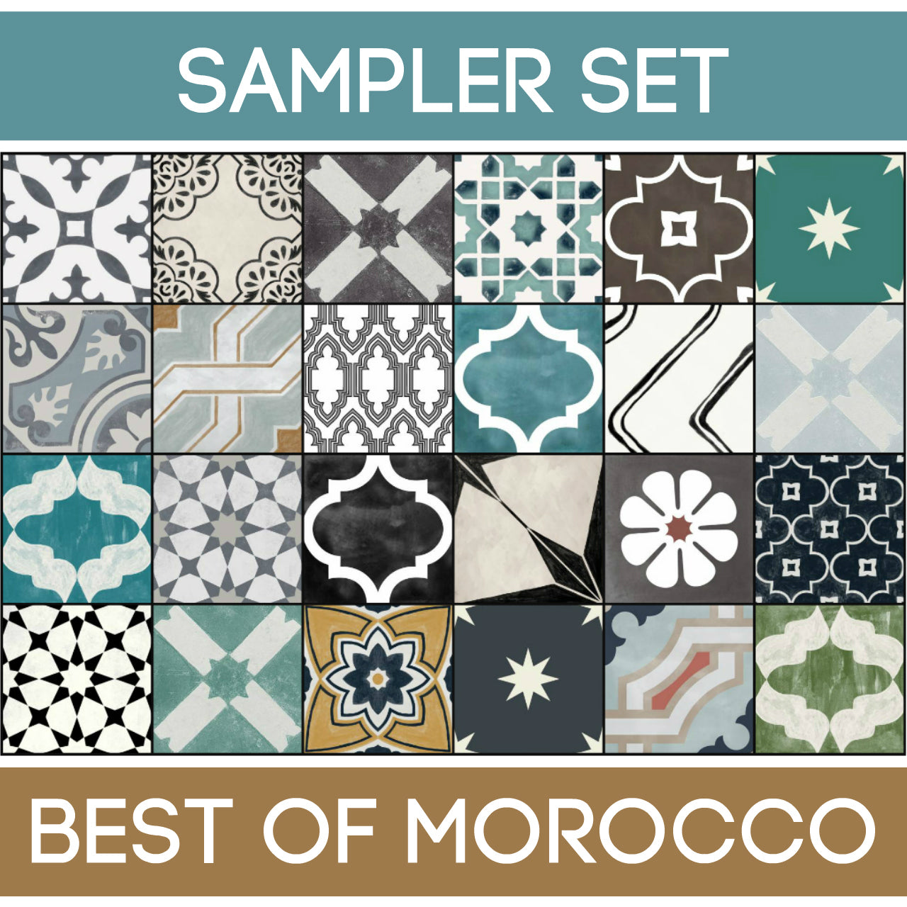 Quadrostyle 24 Best of Morocco Tile Sticker Sampler Set inc. Free Shipping