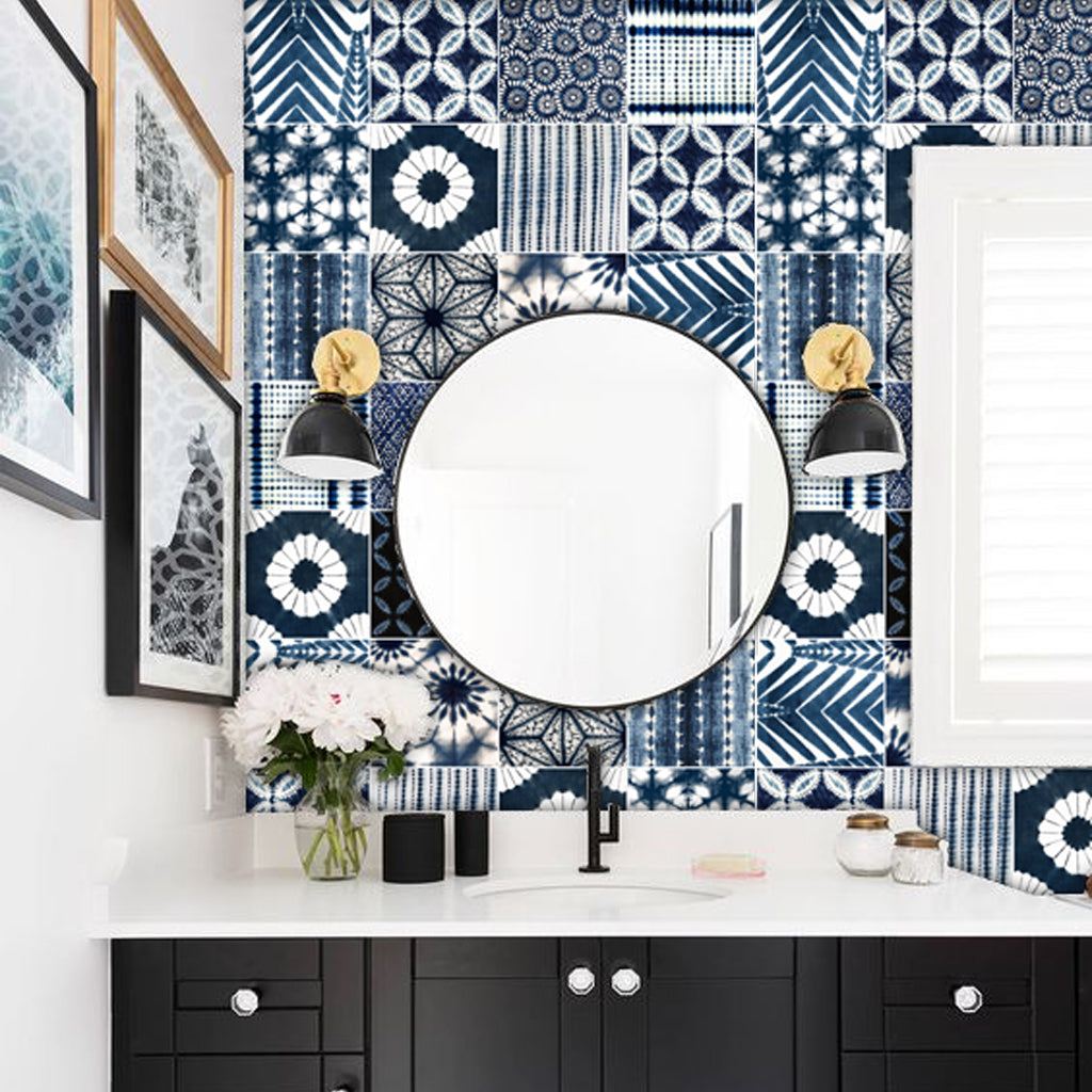 PROMO! Removable Vinyl Wallpaper in Shibori - 60 x 120 cm panel