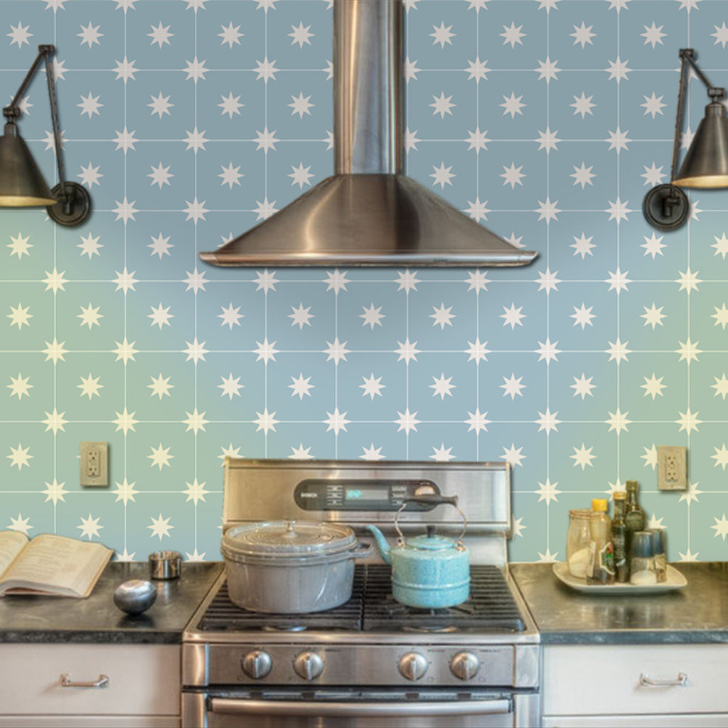 Starry Night in Powder Blue Wallpaper