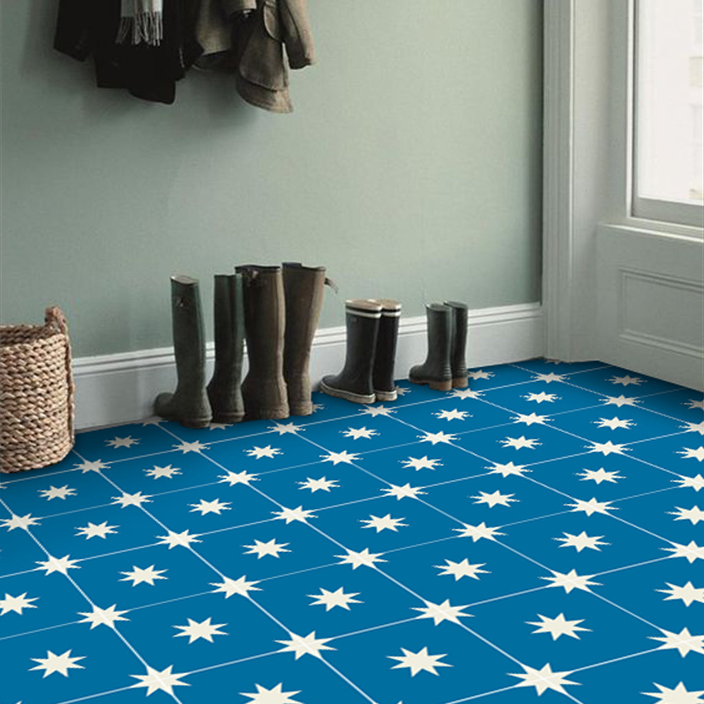 Starry Night in Cobalt Blue Vinyl Tile Sticker