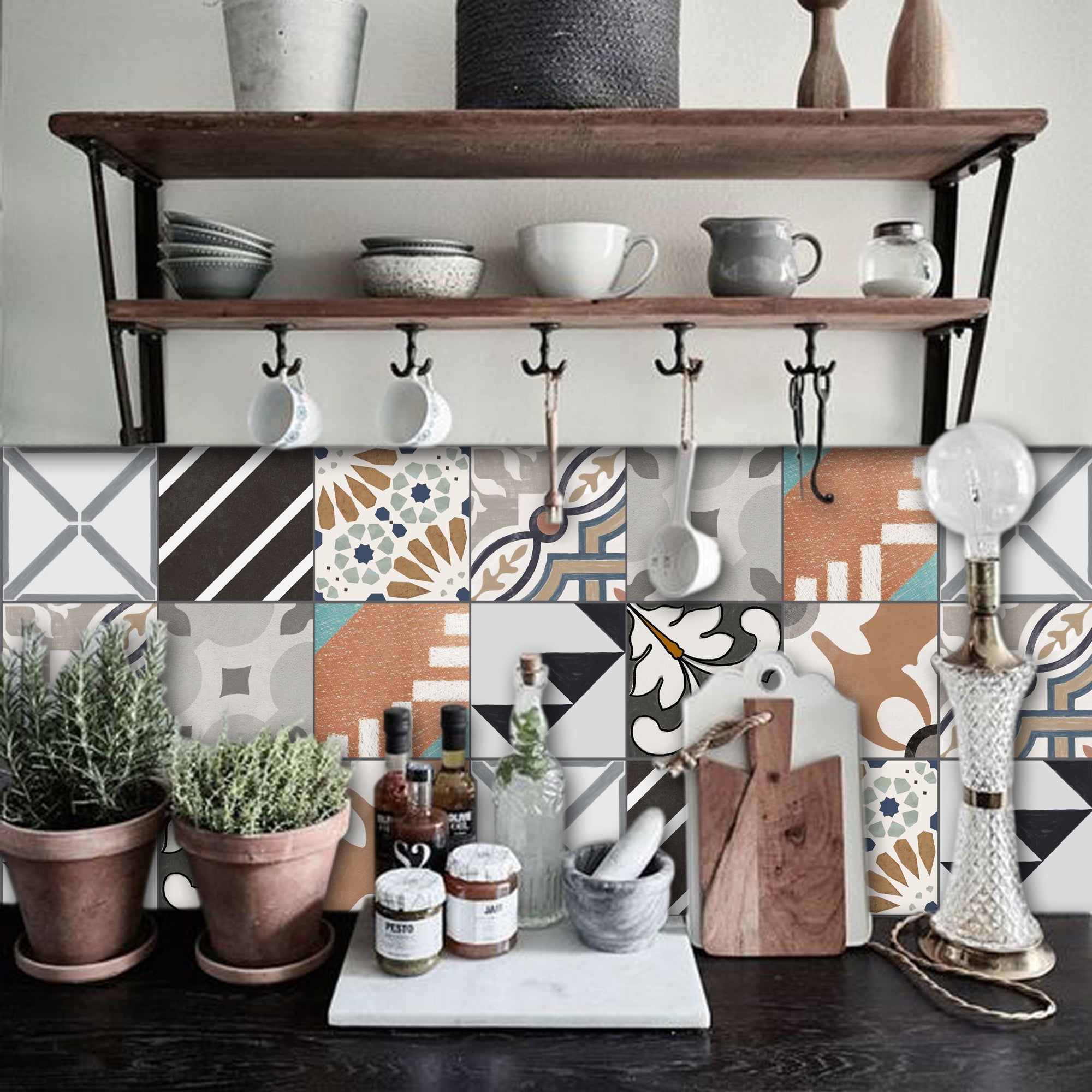 Quadrostyle 18 Bistro Paris Collection Tile Sticker Sampler Set inc. Free Shipping
