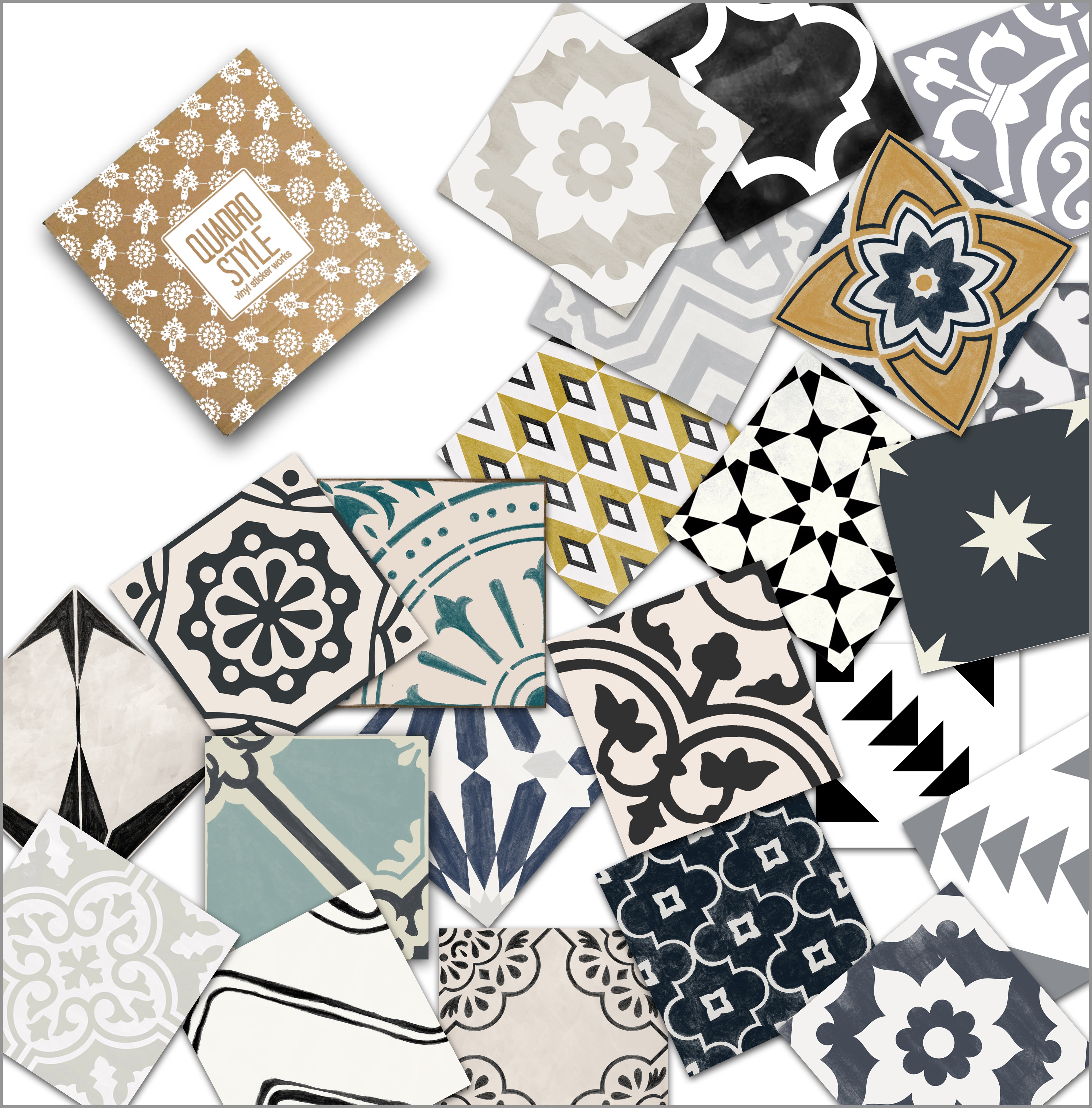 Quadrostyle 24 Best-Sellers Tile Sticker Sampler Set inc. Free Shipping