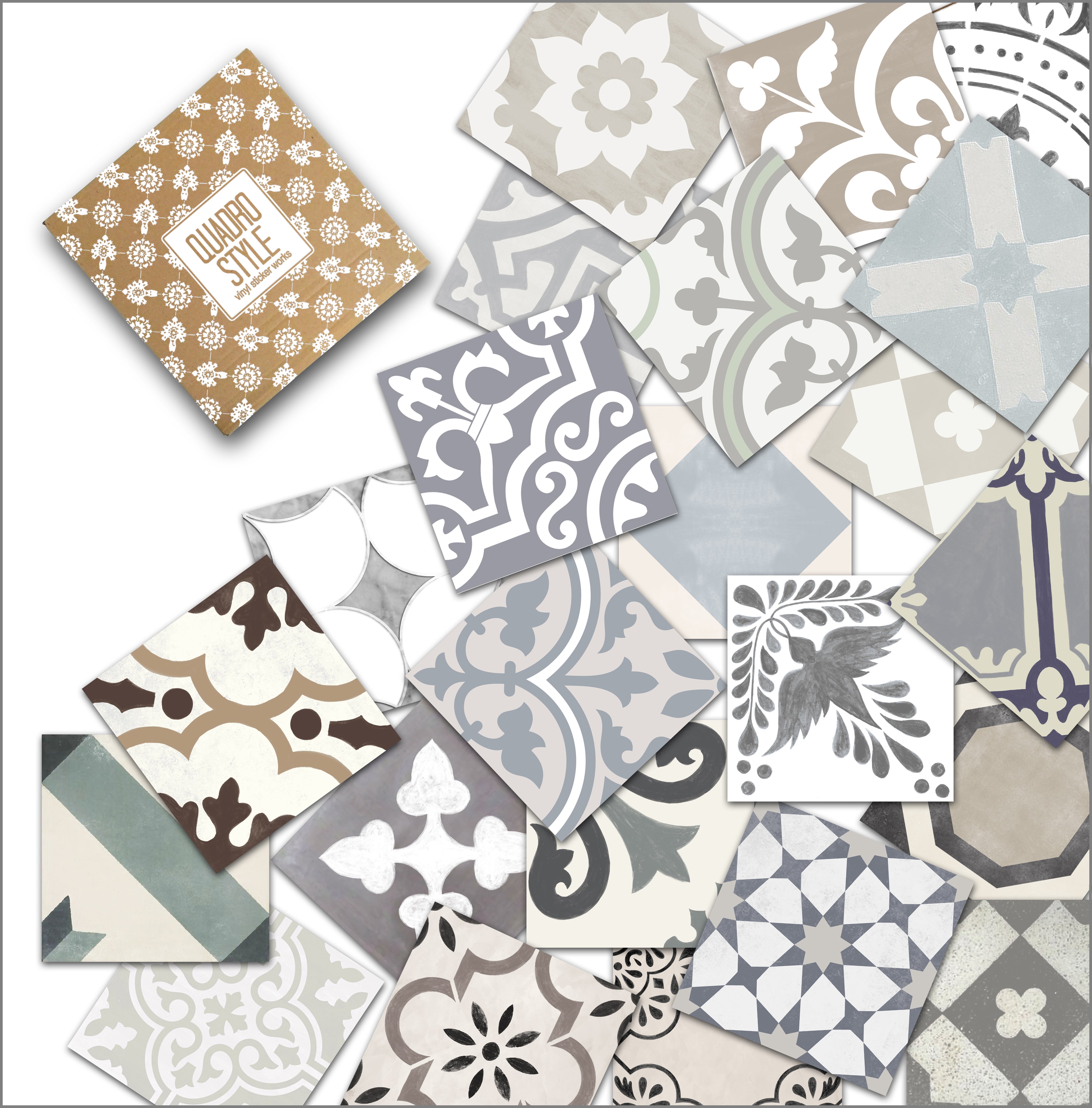 Quadrostyle 24 Neutral Favorites Tile Sticker Sampler Set inc. Free Shipping