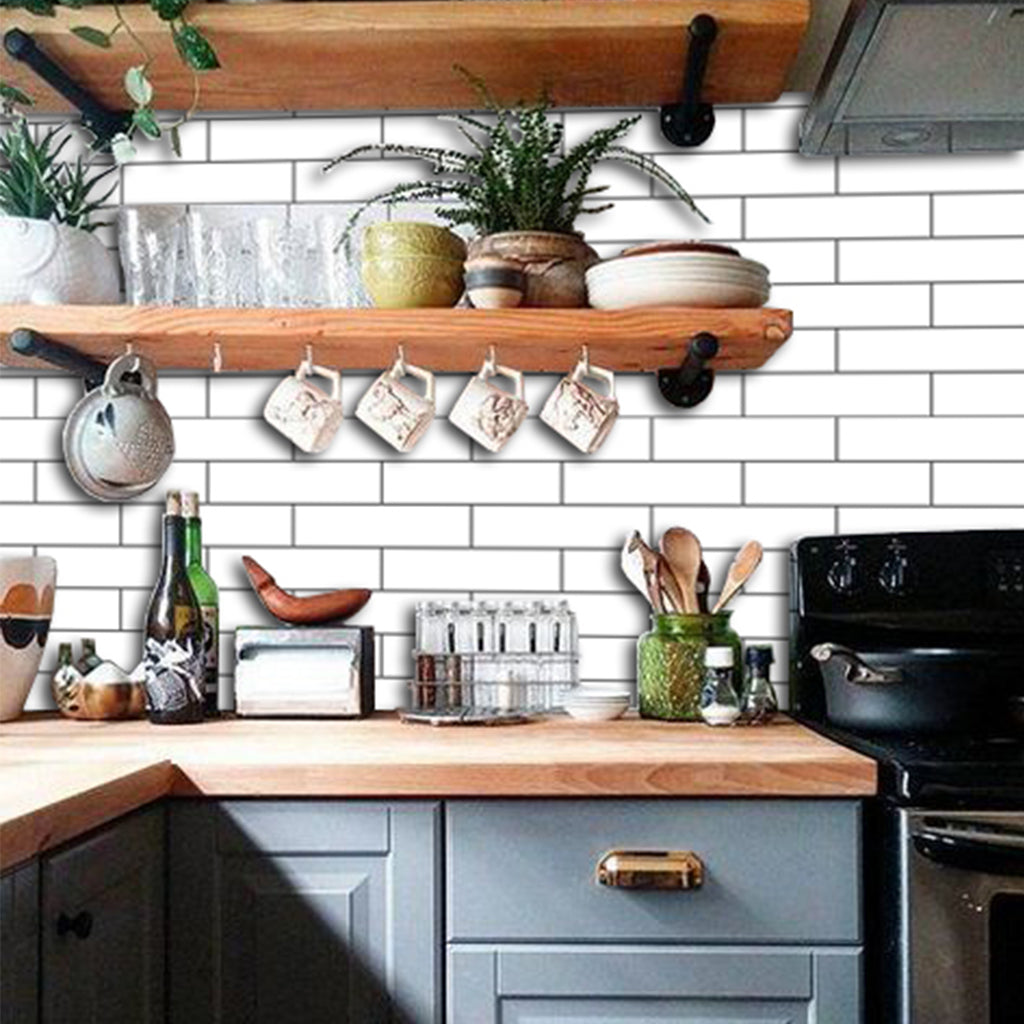 Subway in White Wallpaper