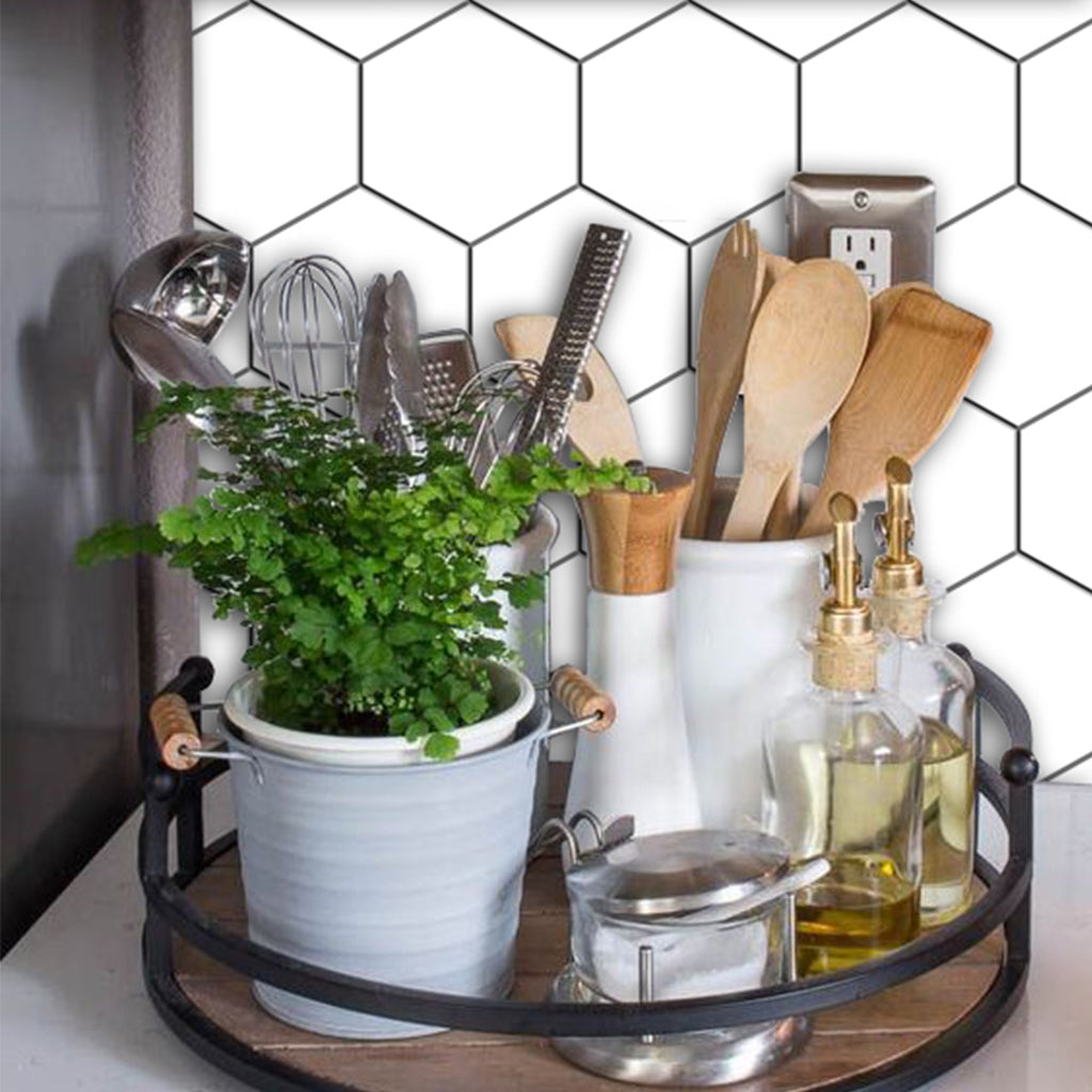 Hexa in Pure White Wallpaper