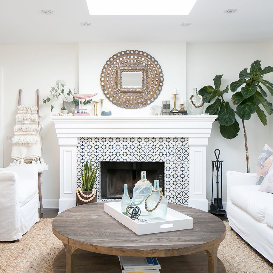 Boost your Fireplace Surround - Real cement tiles VS creative DIY ideas - get the same look for less