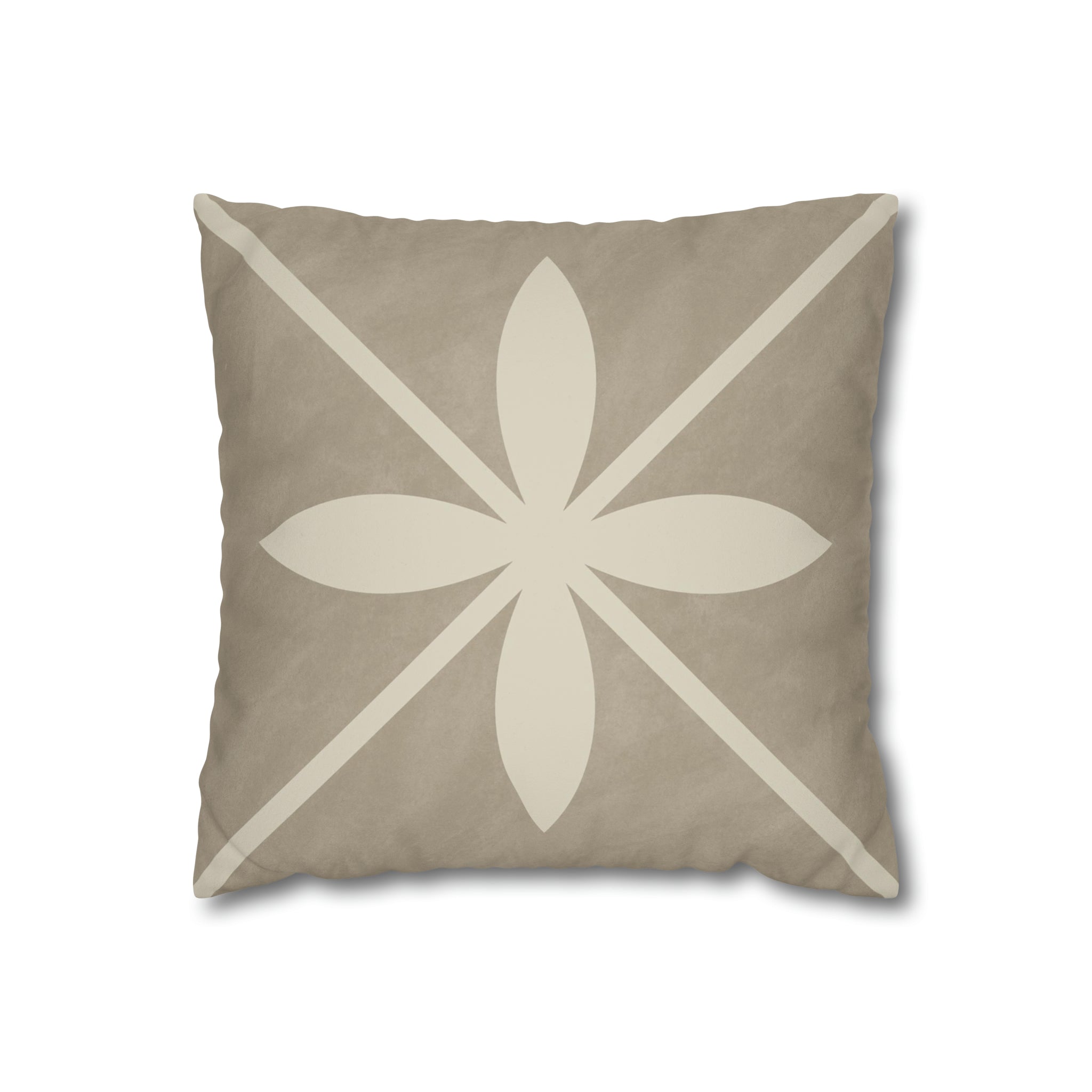Castelar Cafe Latte Microsuede Square Pillow Cover