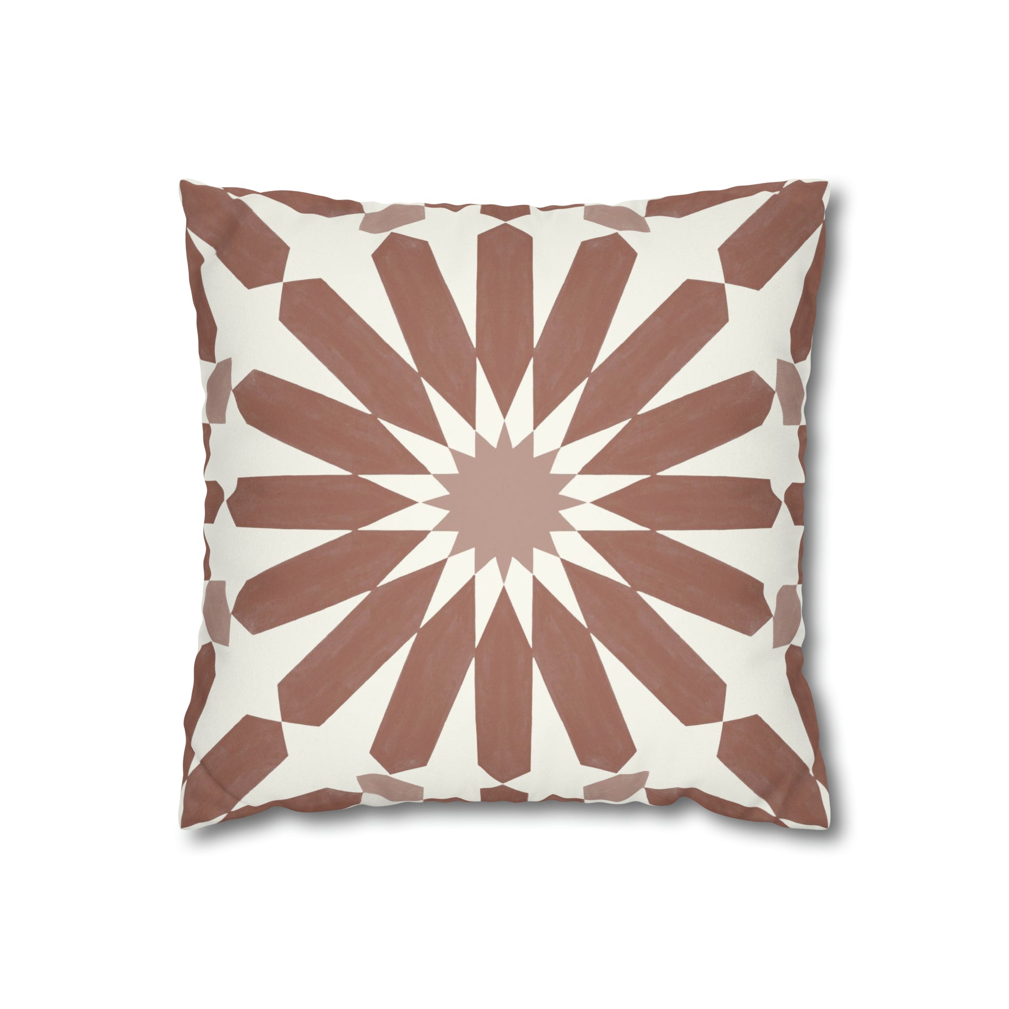 Stellino Terracotta Microsuede Square Pillow Cover
