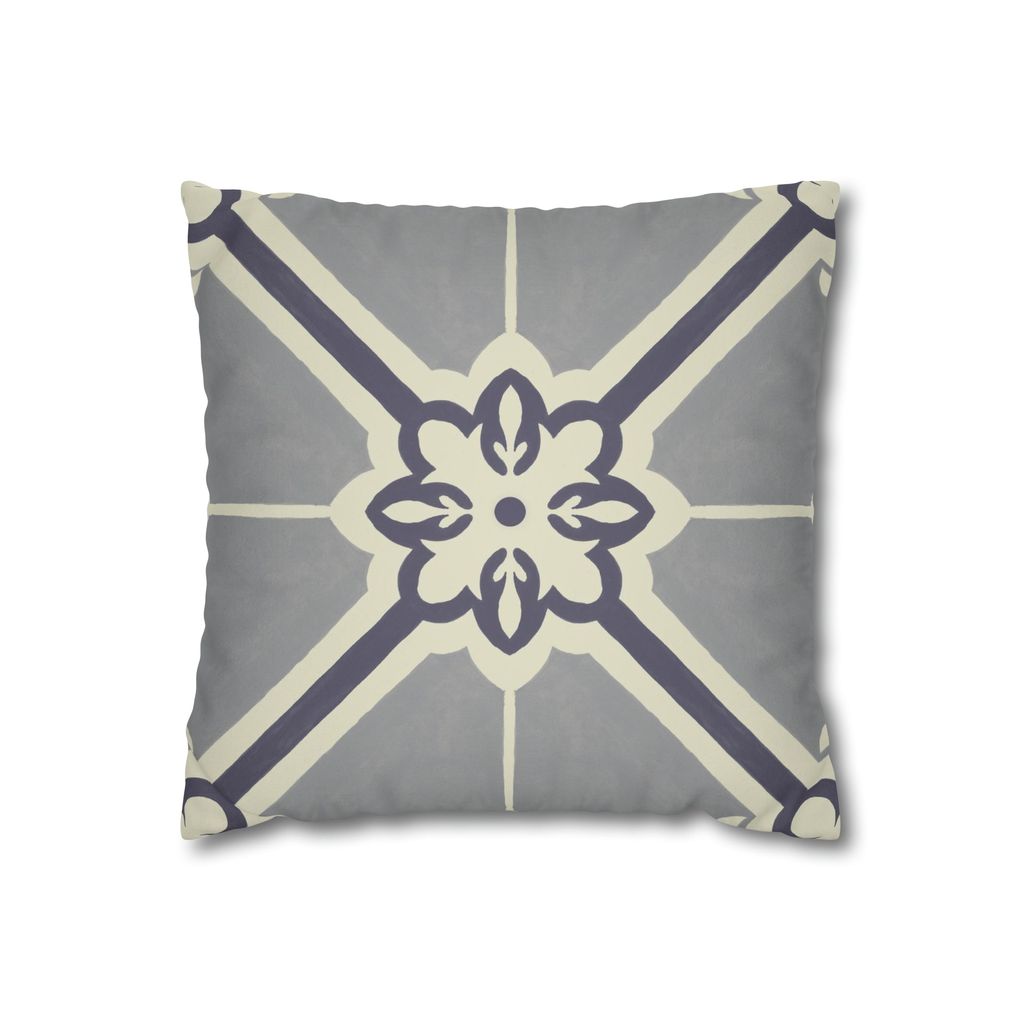 Samsara Grey Microsuede Square Pillow Cover