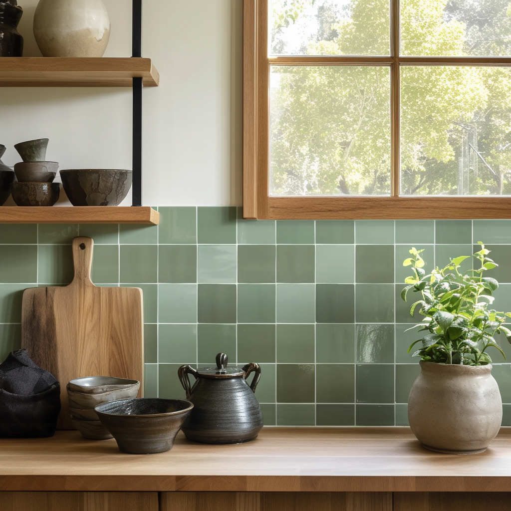 a kitchen counter with pots and pans on it