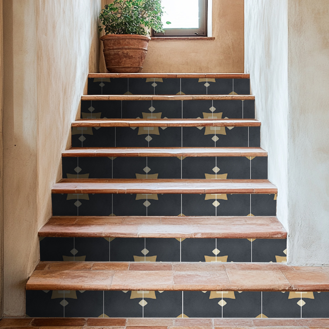 a set of stairs leading up to a window