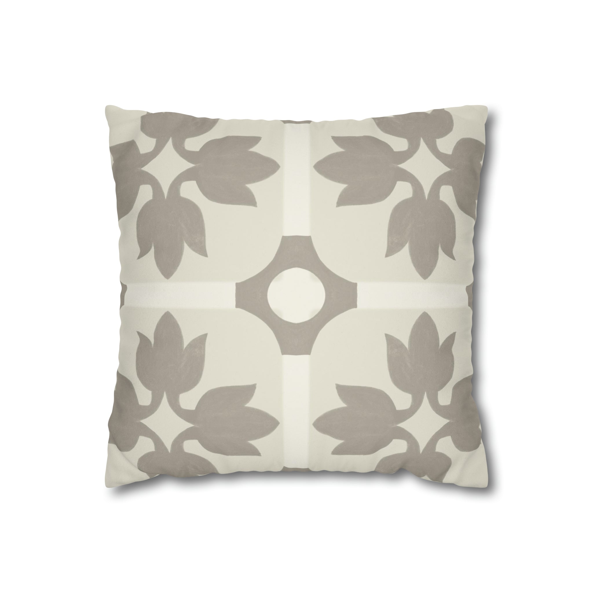 Margot Taupe Microsuede Square Pillow Cover