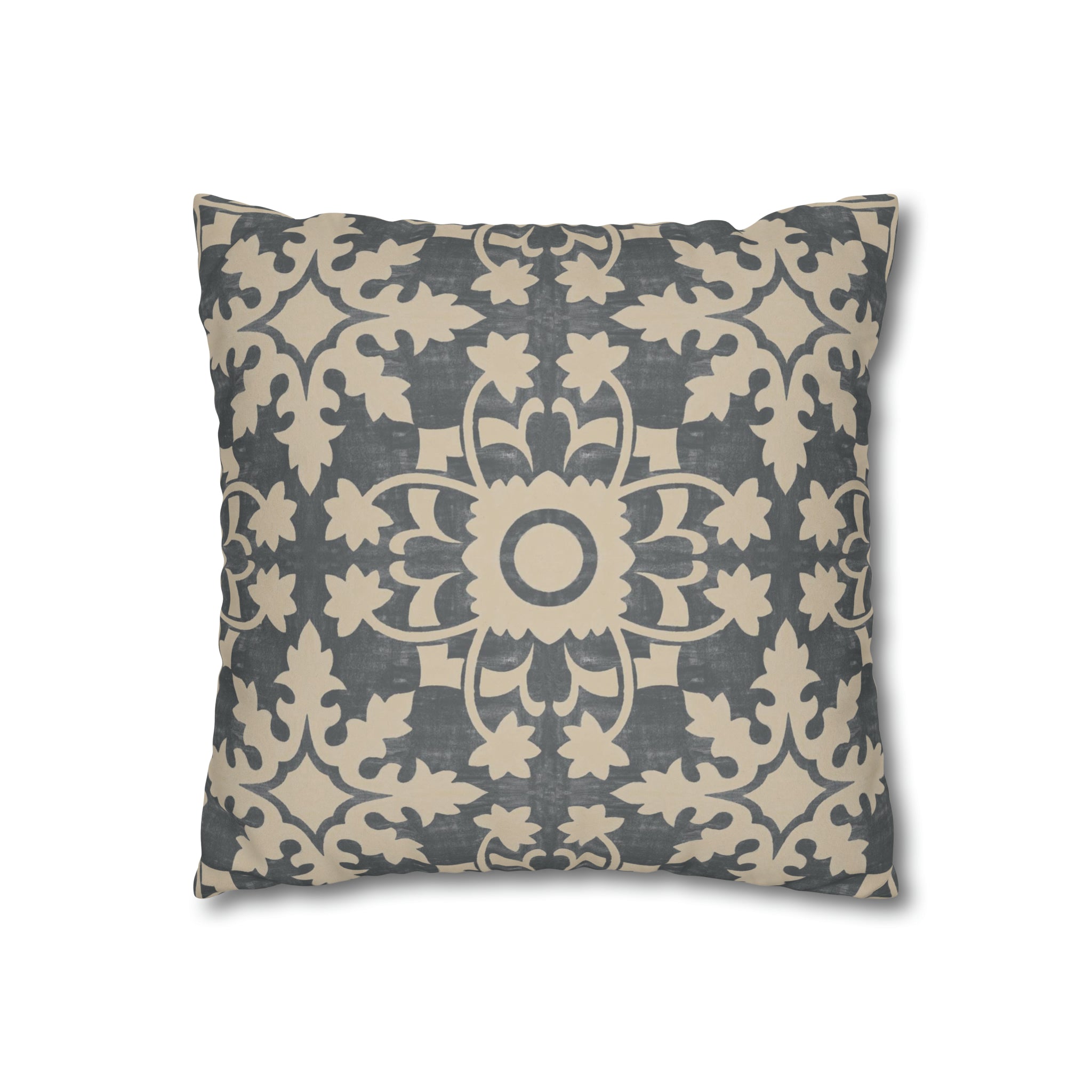 Willow Fonte Grey Microsuede Square Pillow Cover