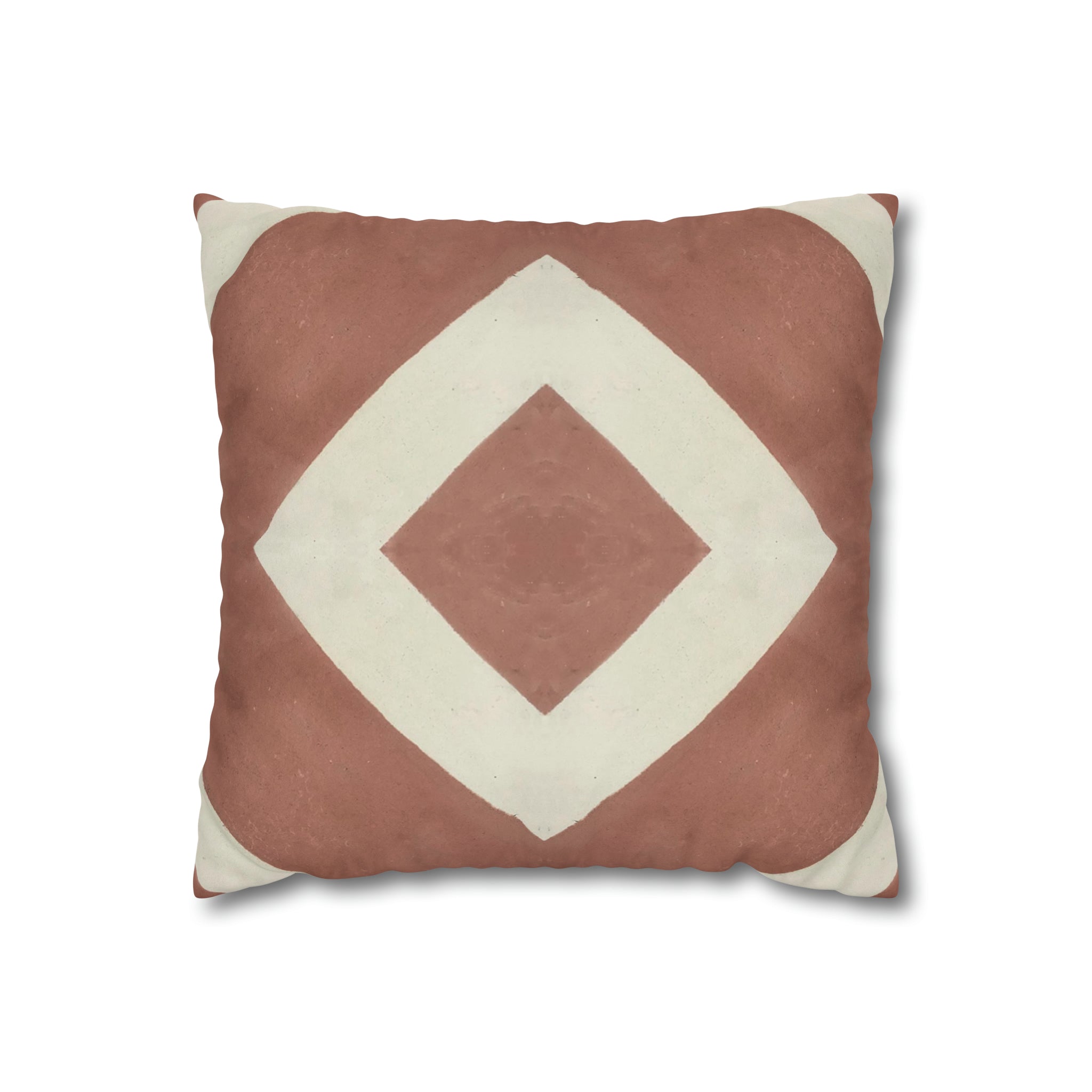 Salon Red Earth Microsuede Square Pillow Cover
