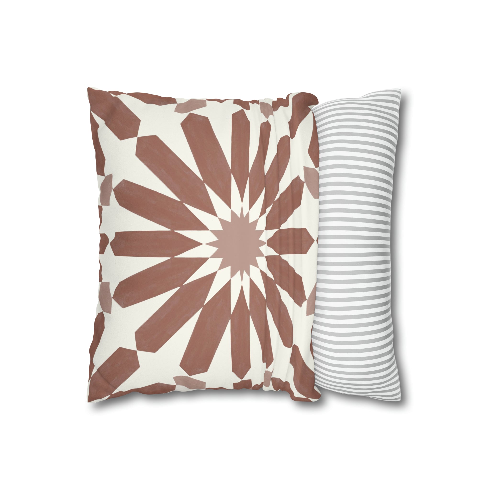 Stellino Terracotta Microsuede Square Pillow Cover