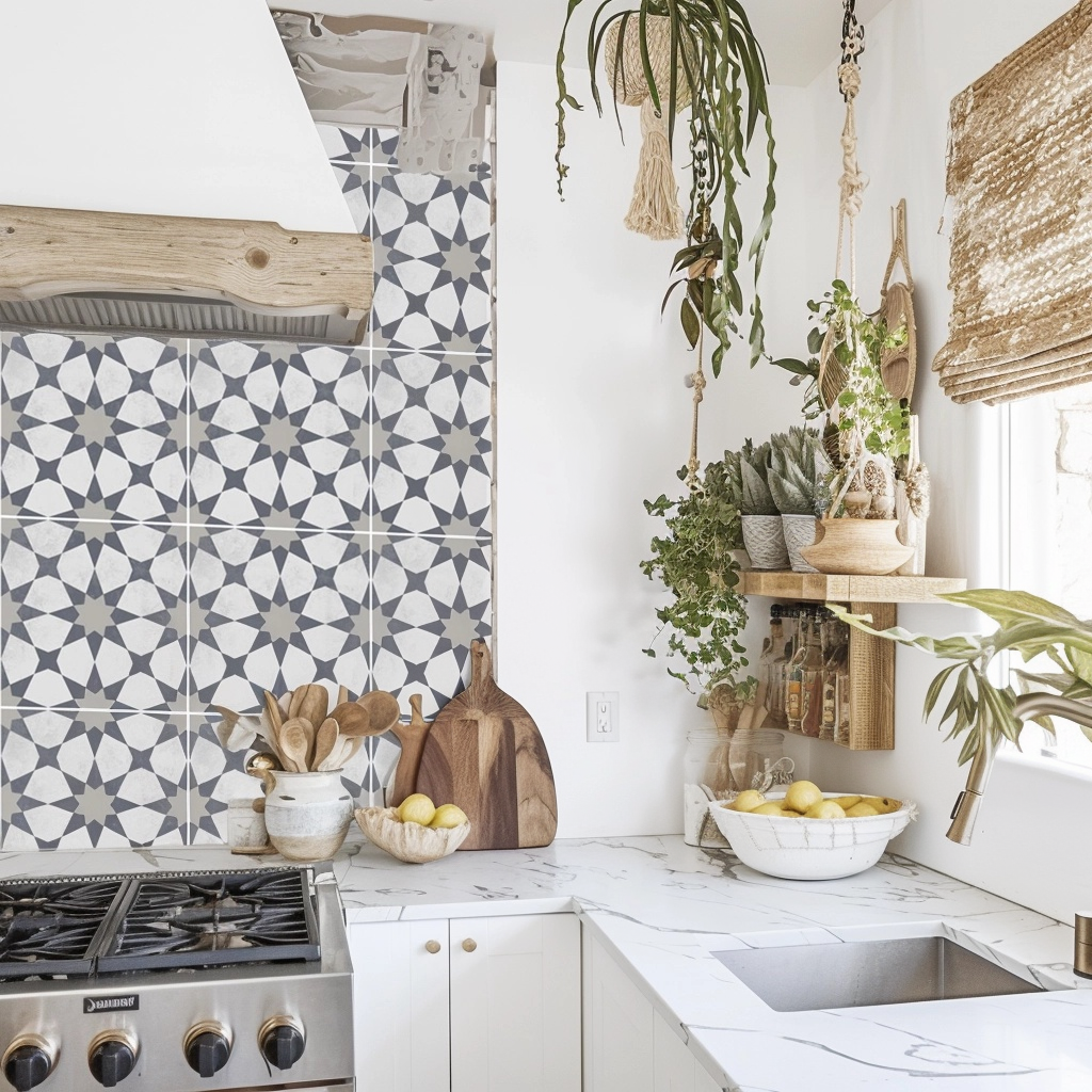 Agadir in Grey Vinyl Tile Sticker