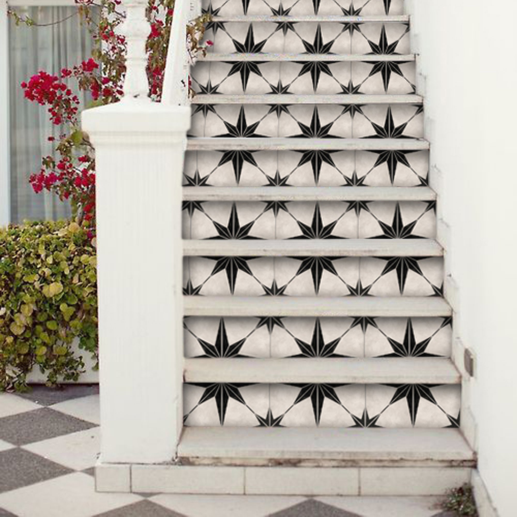 PROMO! Astra in Black Stair Riser Stickers - 7 strips in 7" height x 48" long