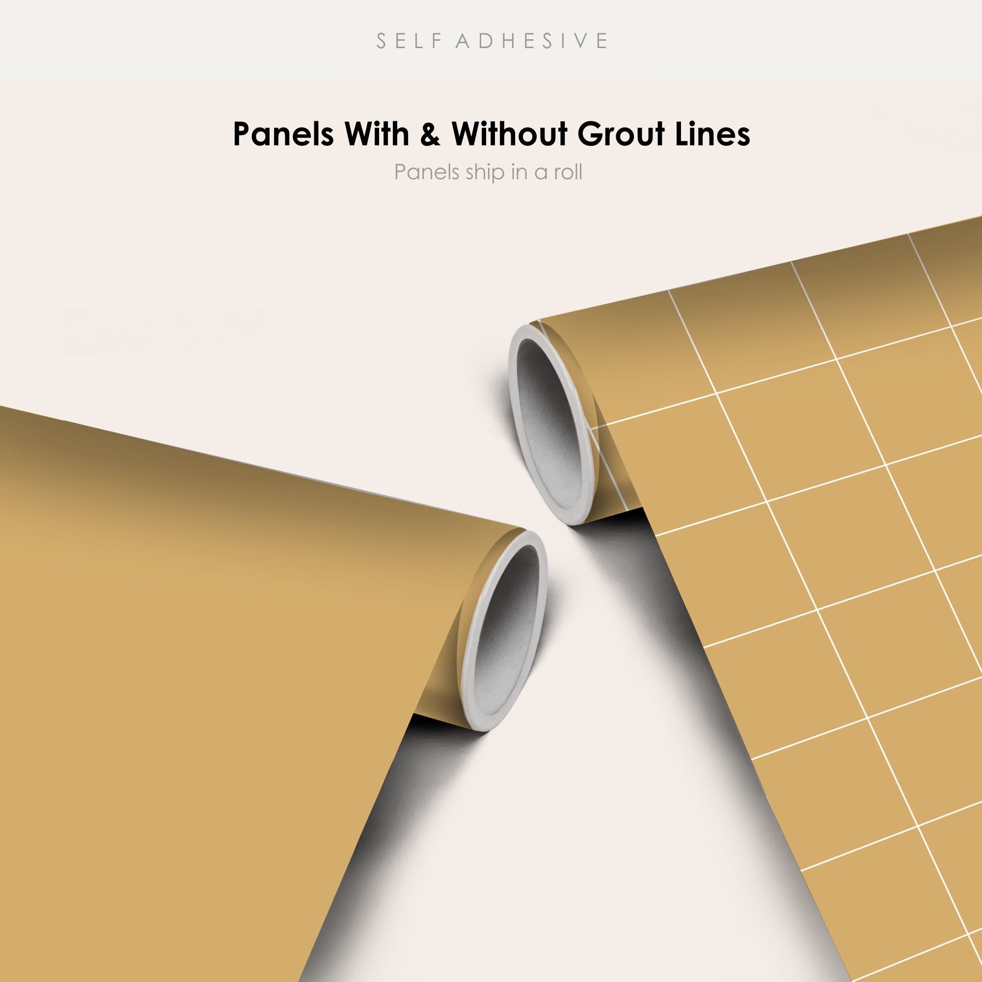 Golden Ochre Solid Color Tile Stickers