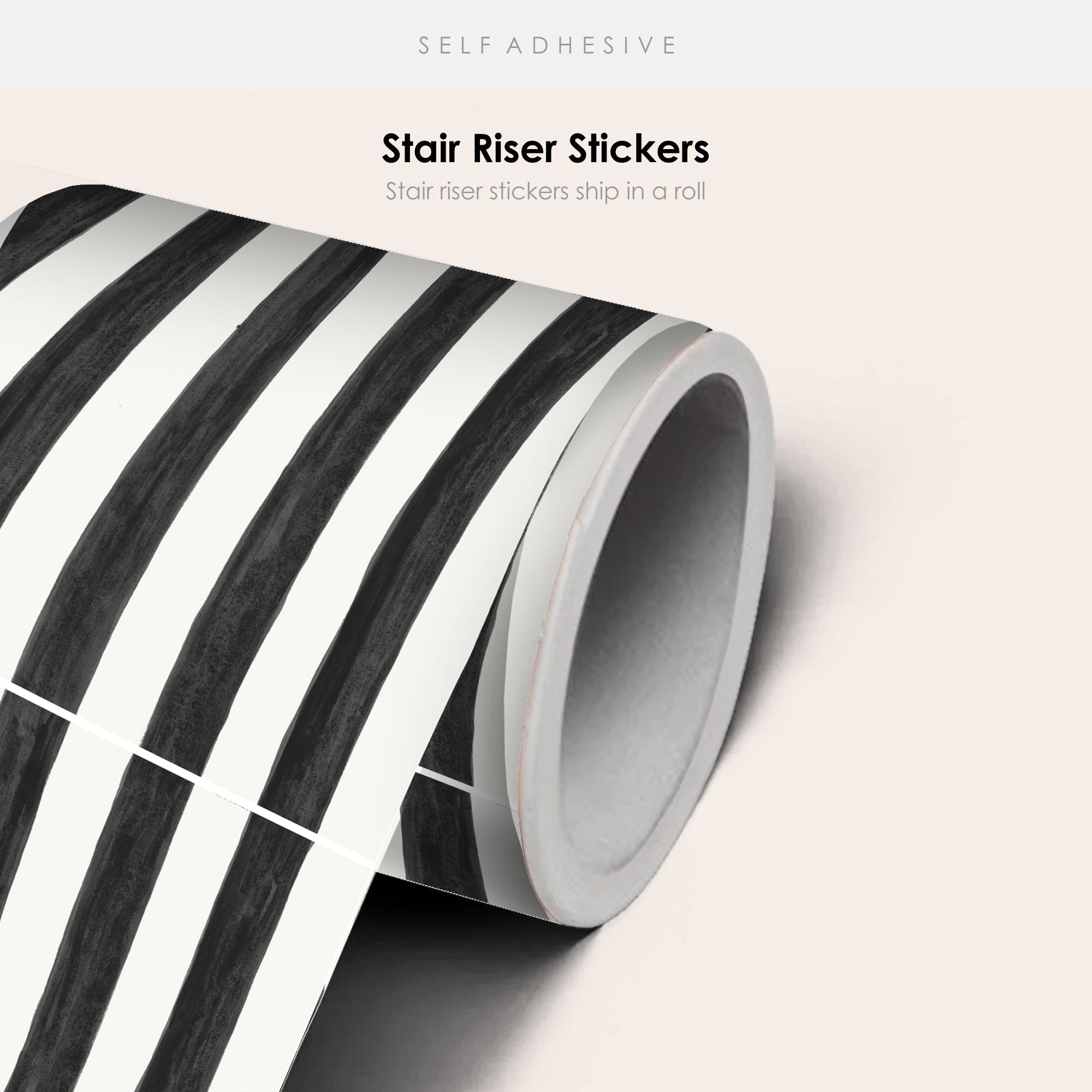 Stripes in Ink Stair Riser Stickers
