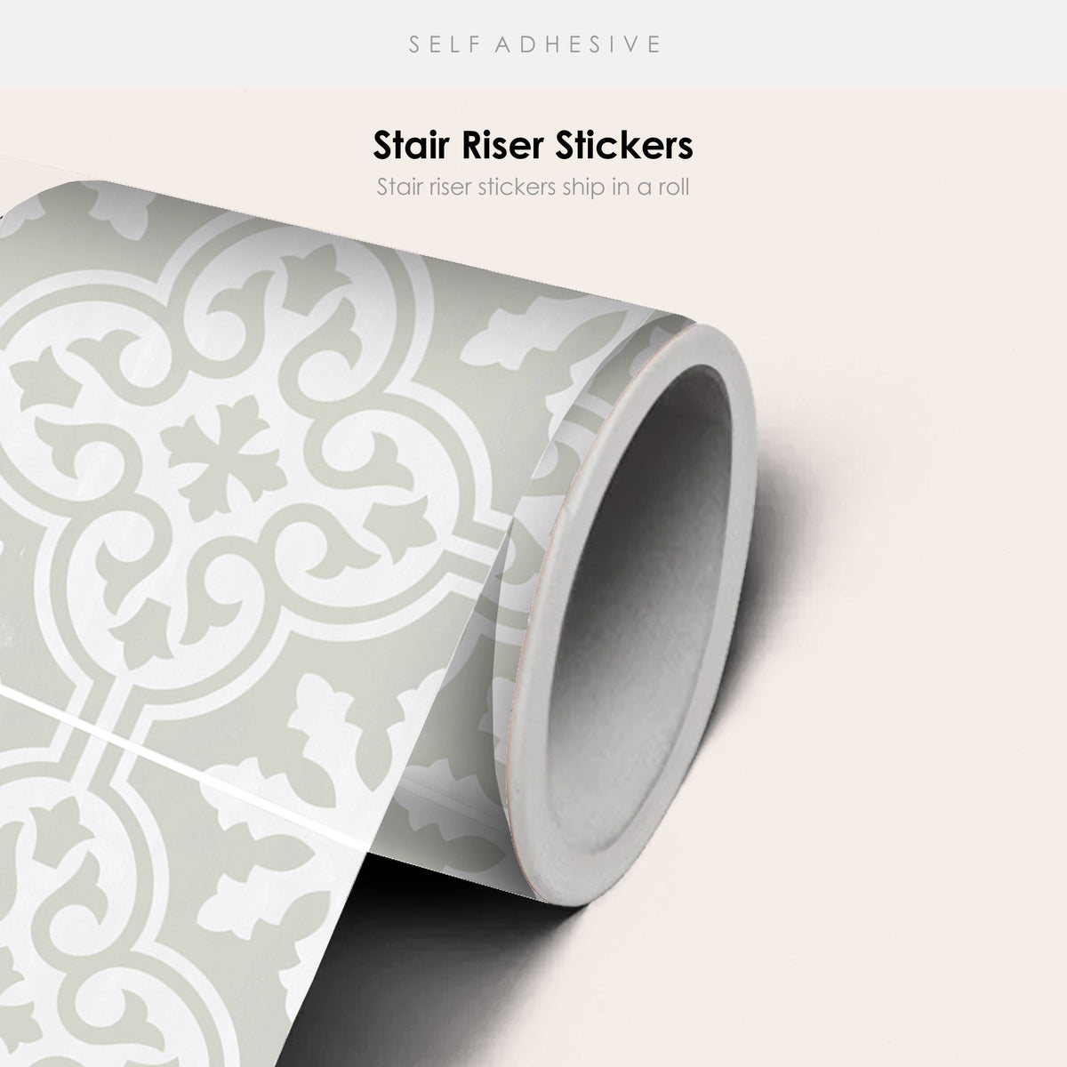 Stair Riser Stickers - Stair Riser Tile Decals - Floc Stone Birch 6 pcs ...