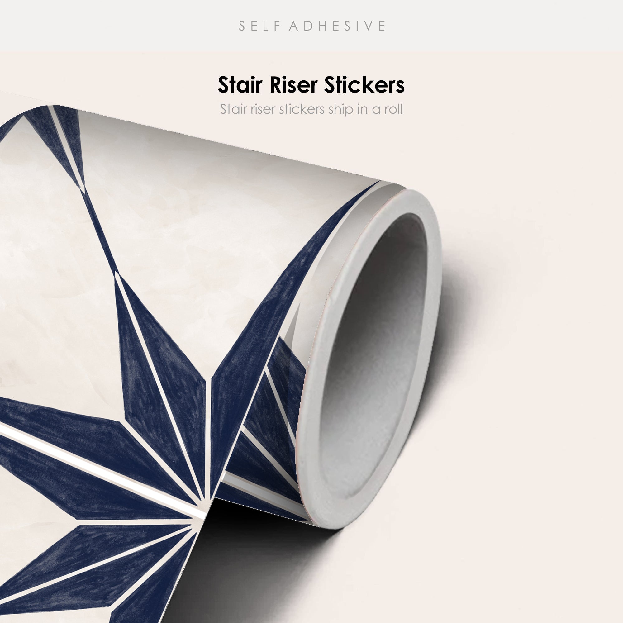 Astra in Navy Stair Riser Stickers