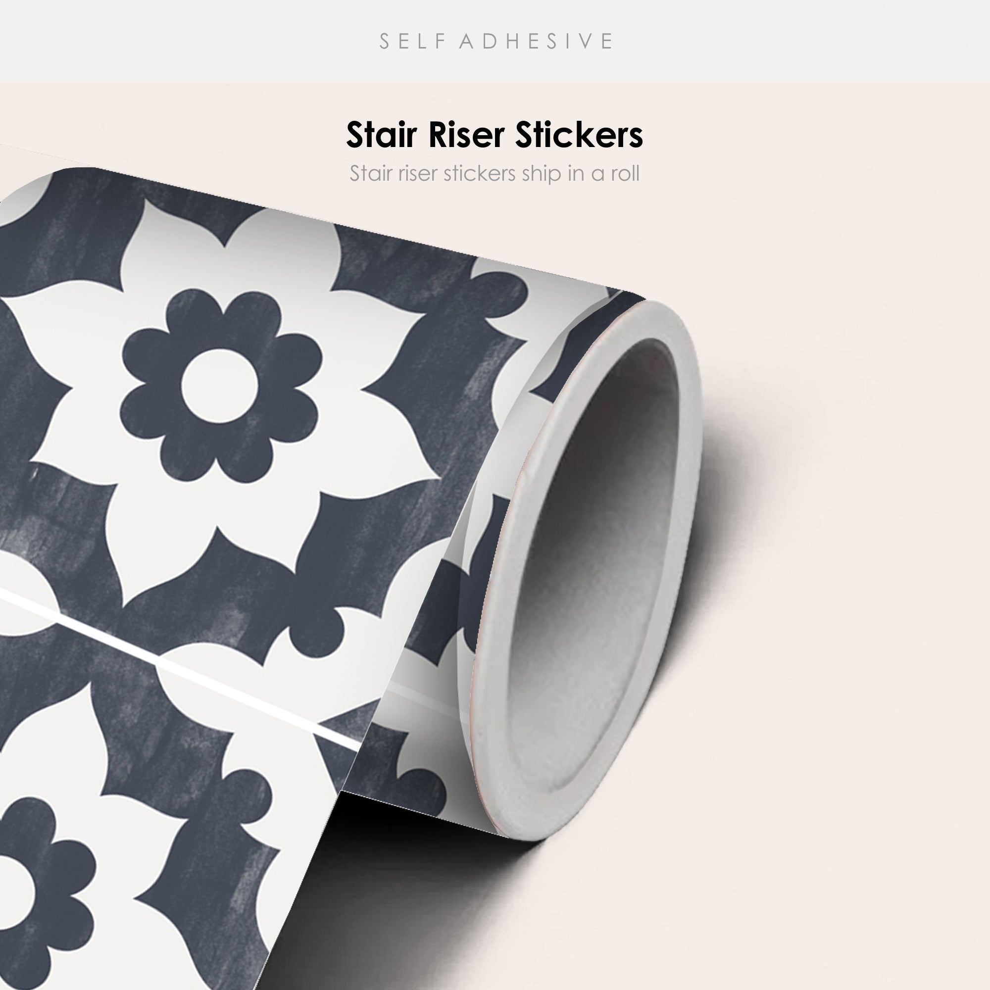 Campagne in Navy Stair Riser Stickers