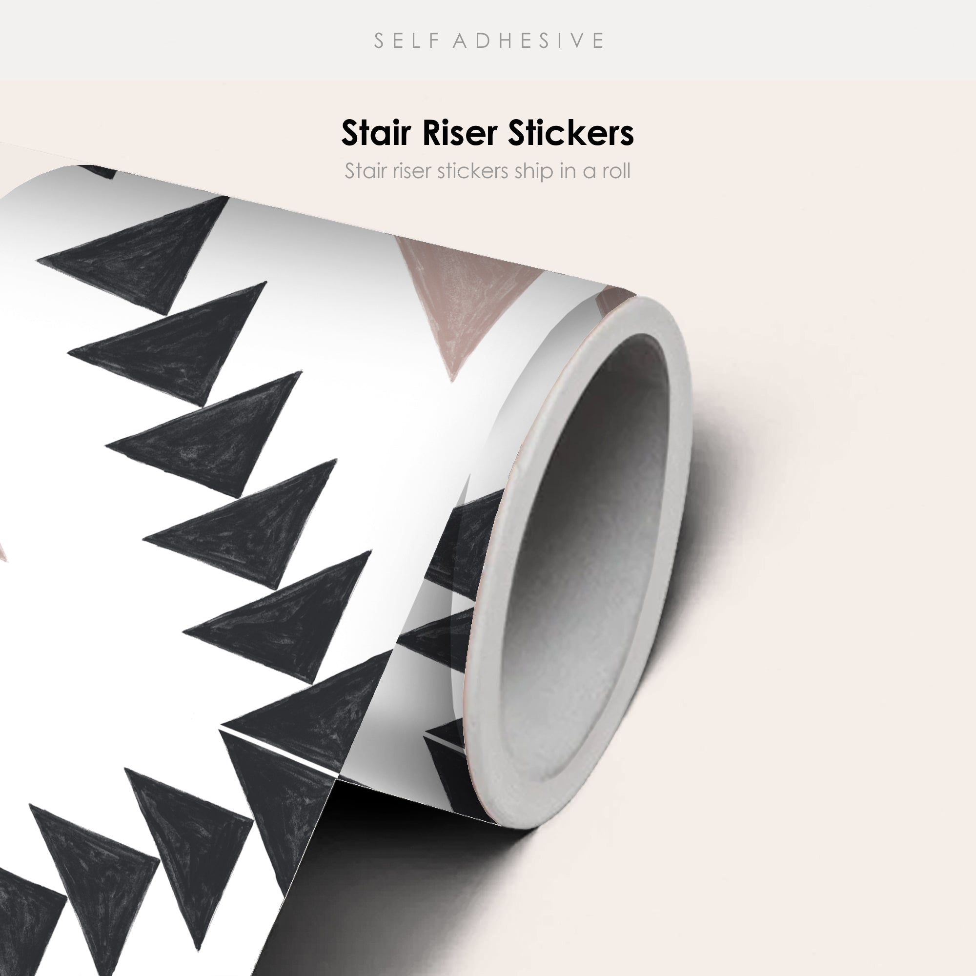 Zig Zag in Taupe Stair Riser Stickers