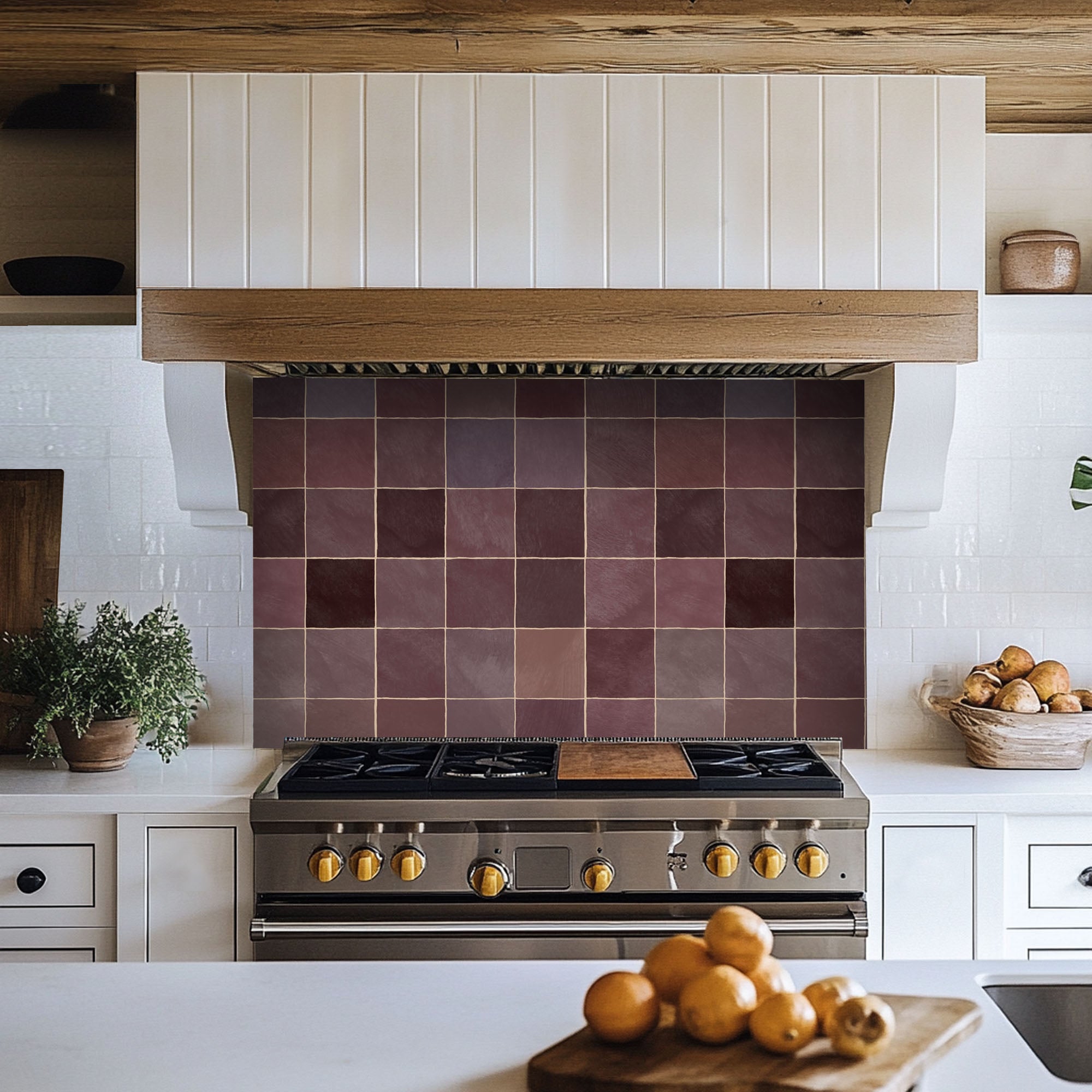 Zellige in Aubergine Tile Stickers