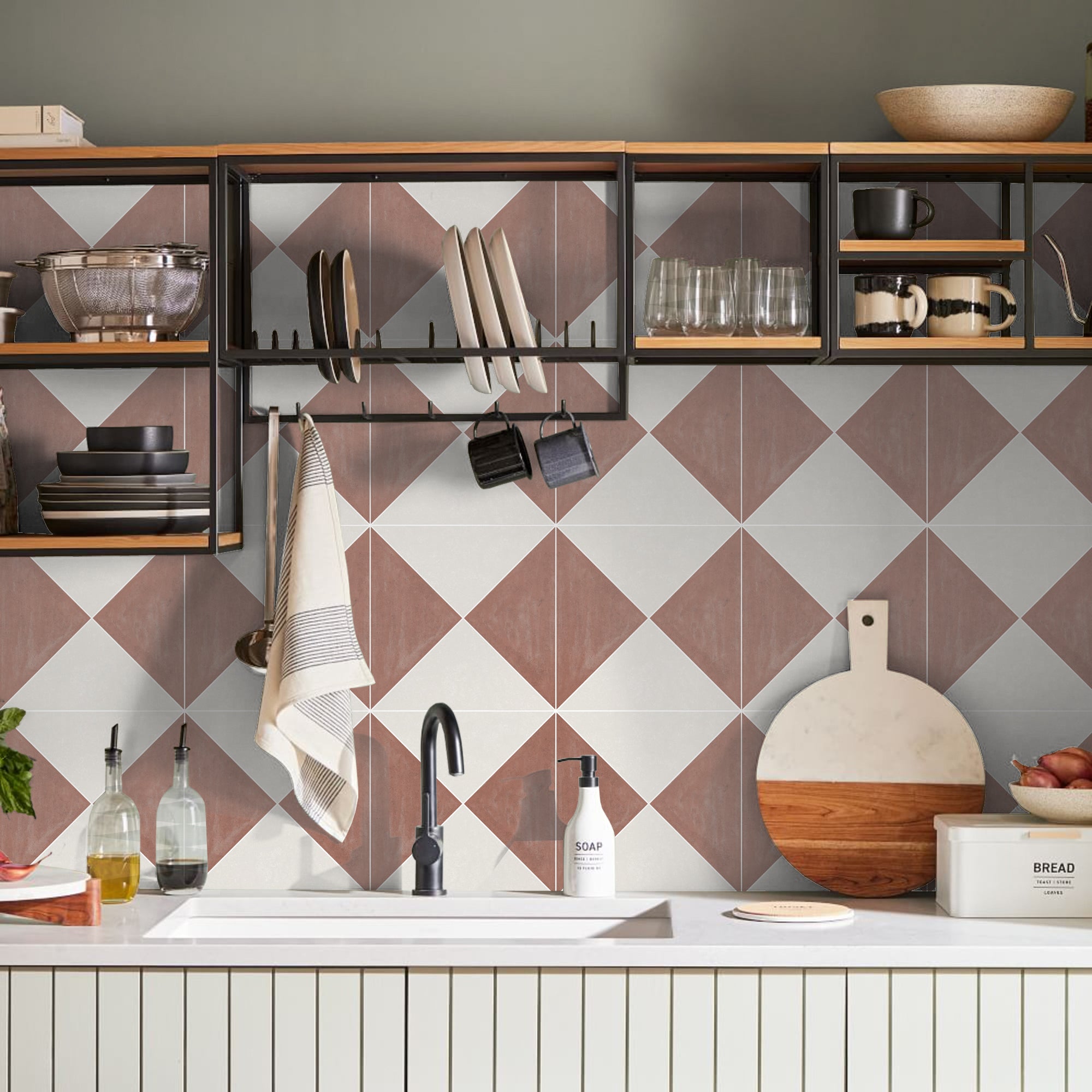 Norway Tile Stickers in Terracotta