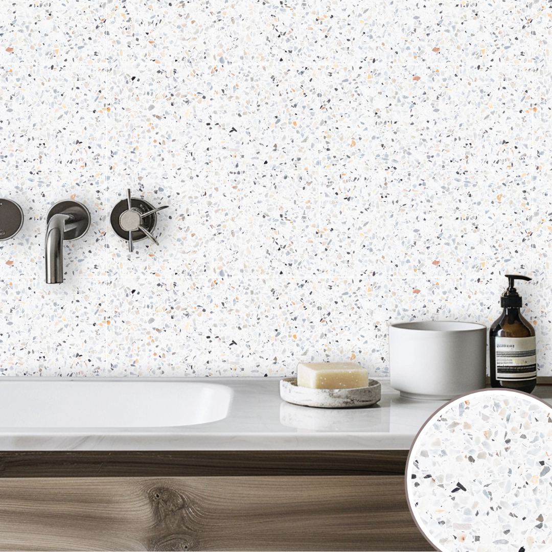 Terrazzo Beige Vinyl Tile Sticker