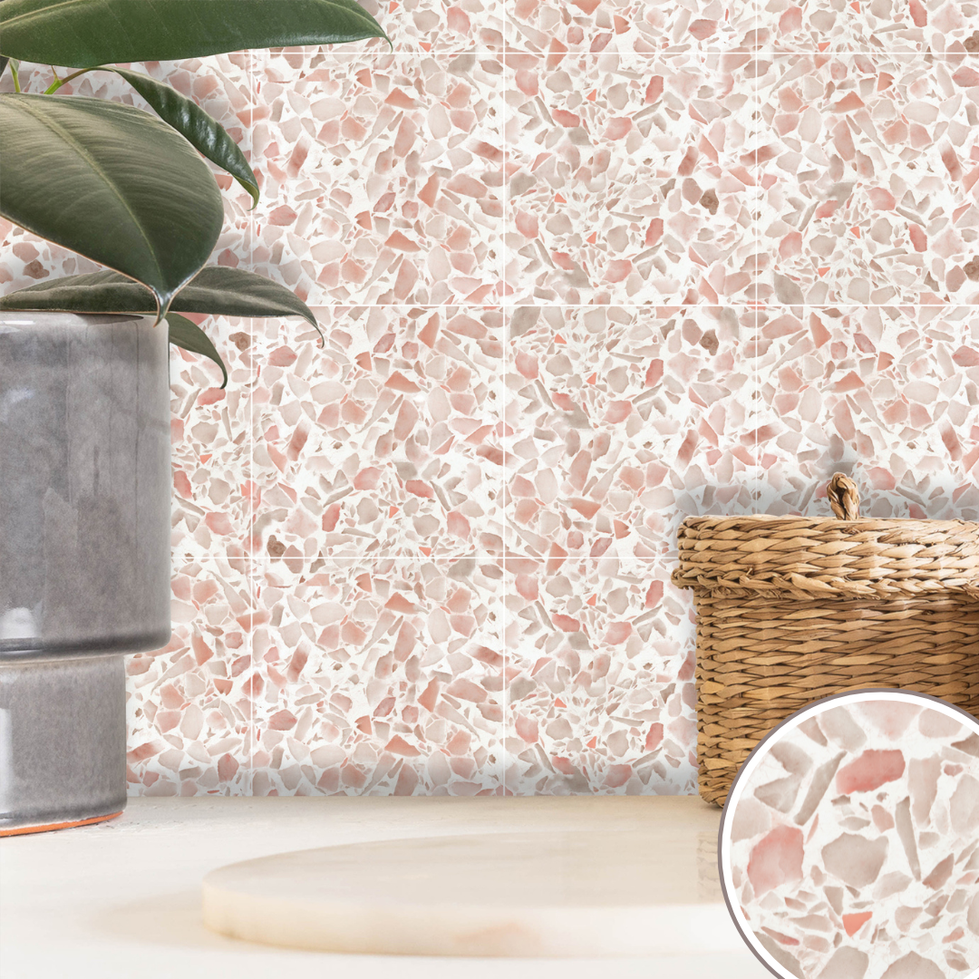 Terrazzo Blush Vinyl Tile Sticker