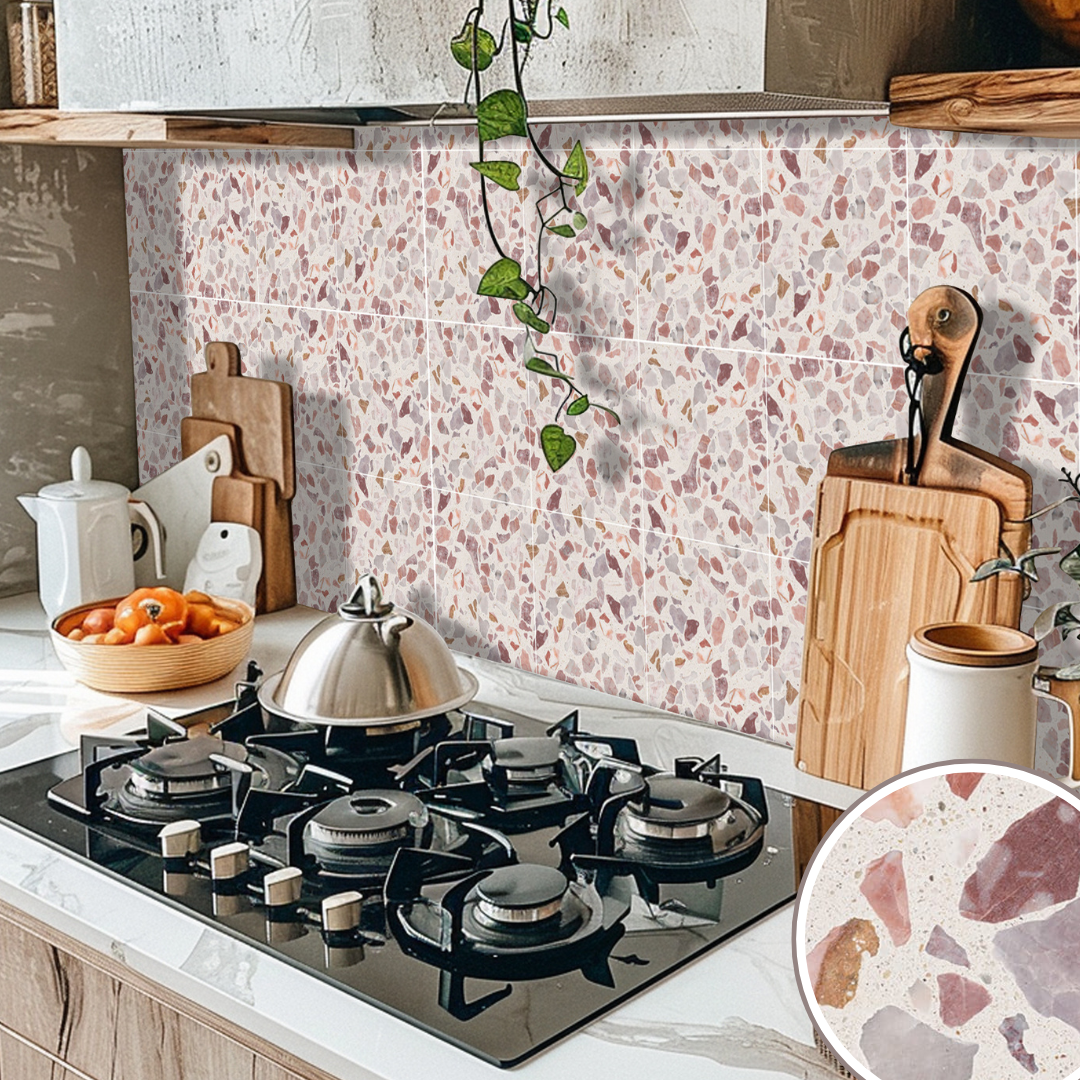 Terrazzo Clay Pink Wallpaper