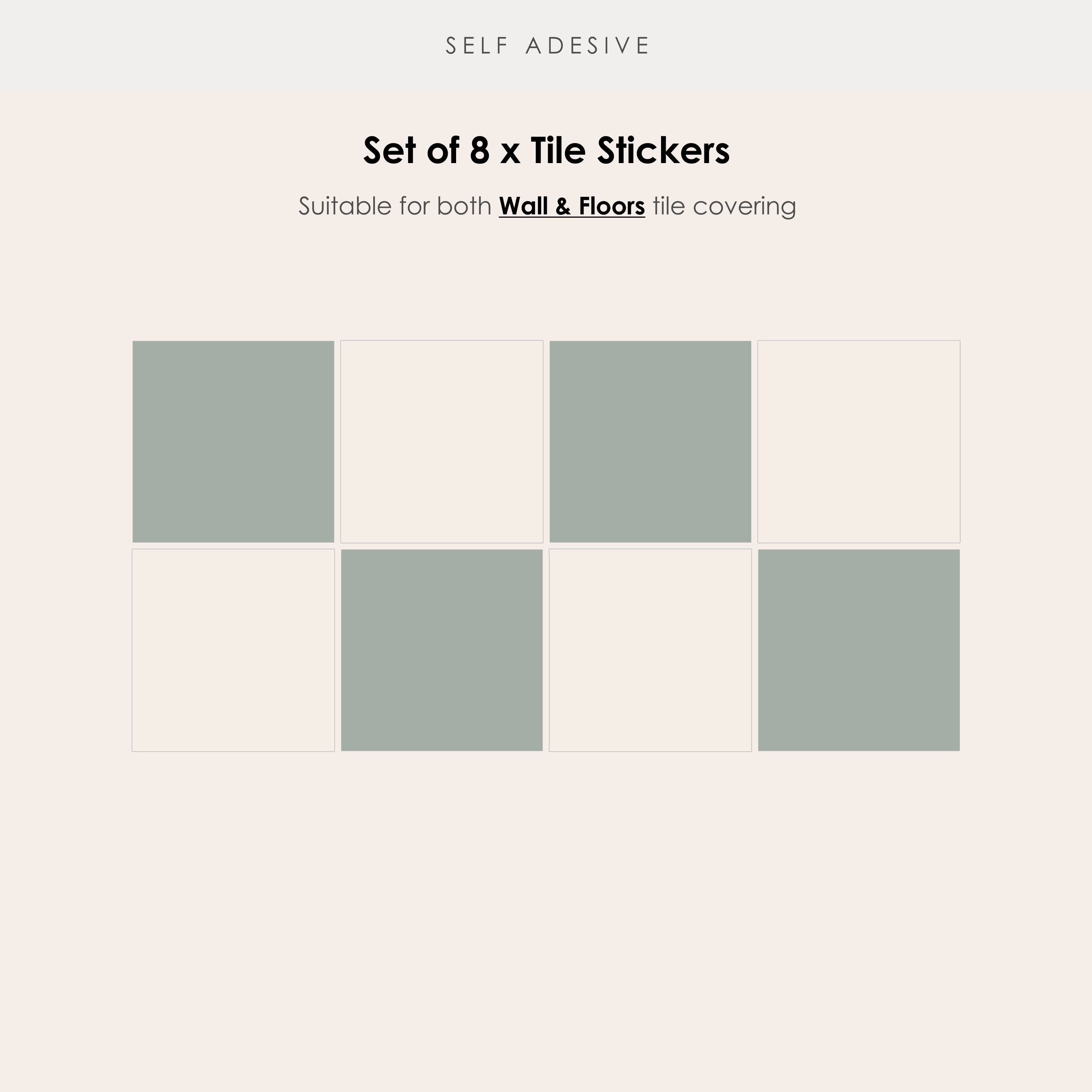 Checkerboard in Sage Tile Sticker