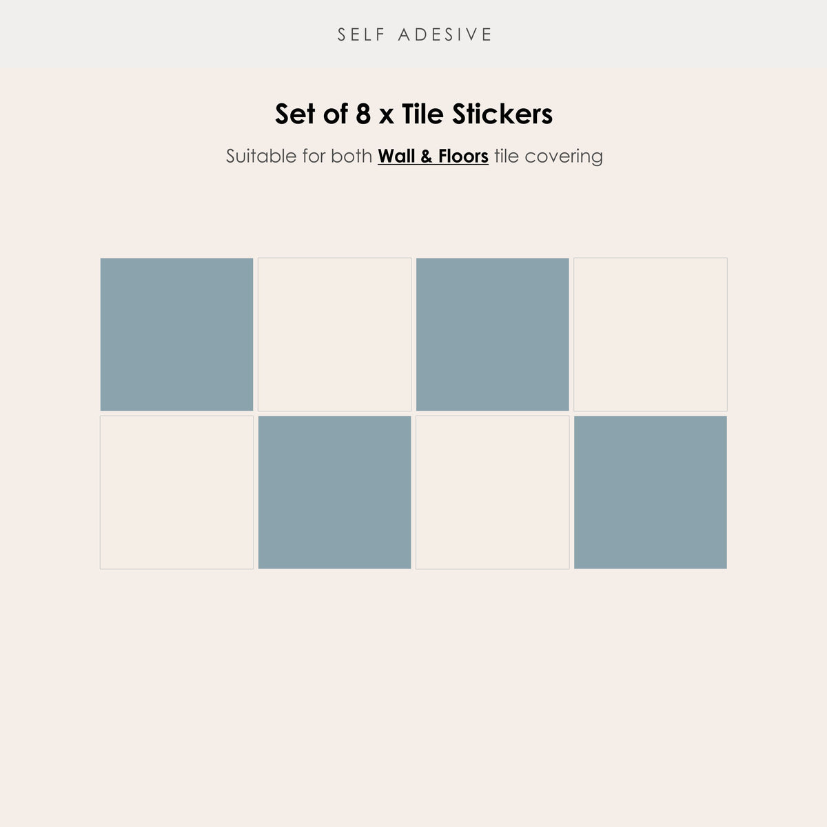 Checkerboard in Powder Blue Tile Sticker