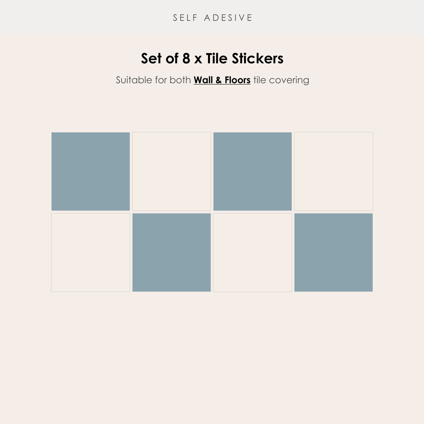 Checkerboard in Powder Blue Tile Sticker