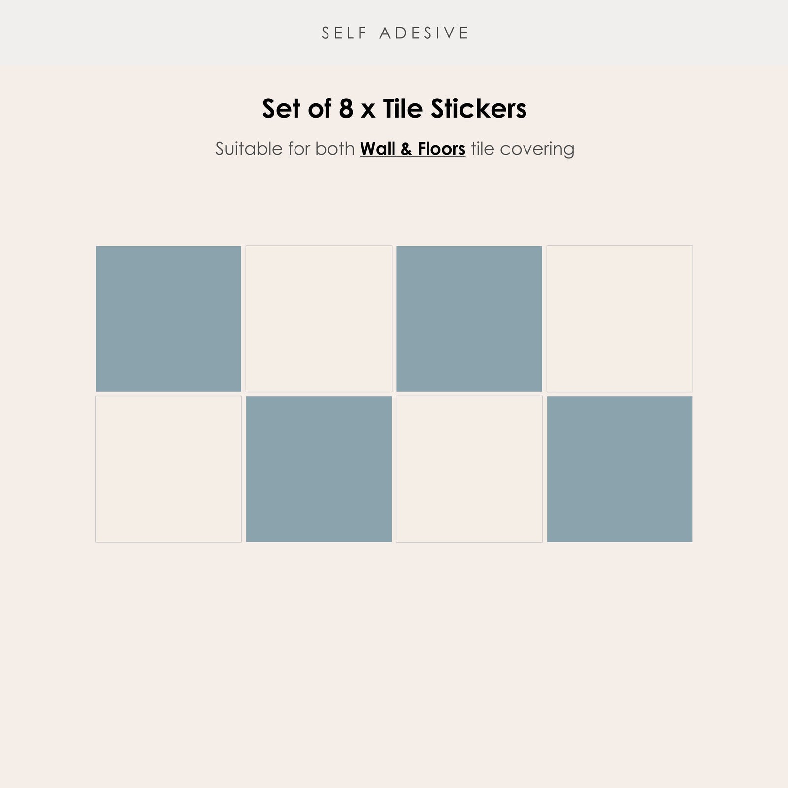 Checkerboard in Powder Blue Tile Sticker