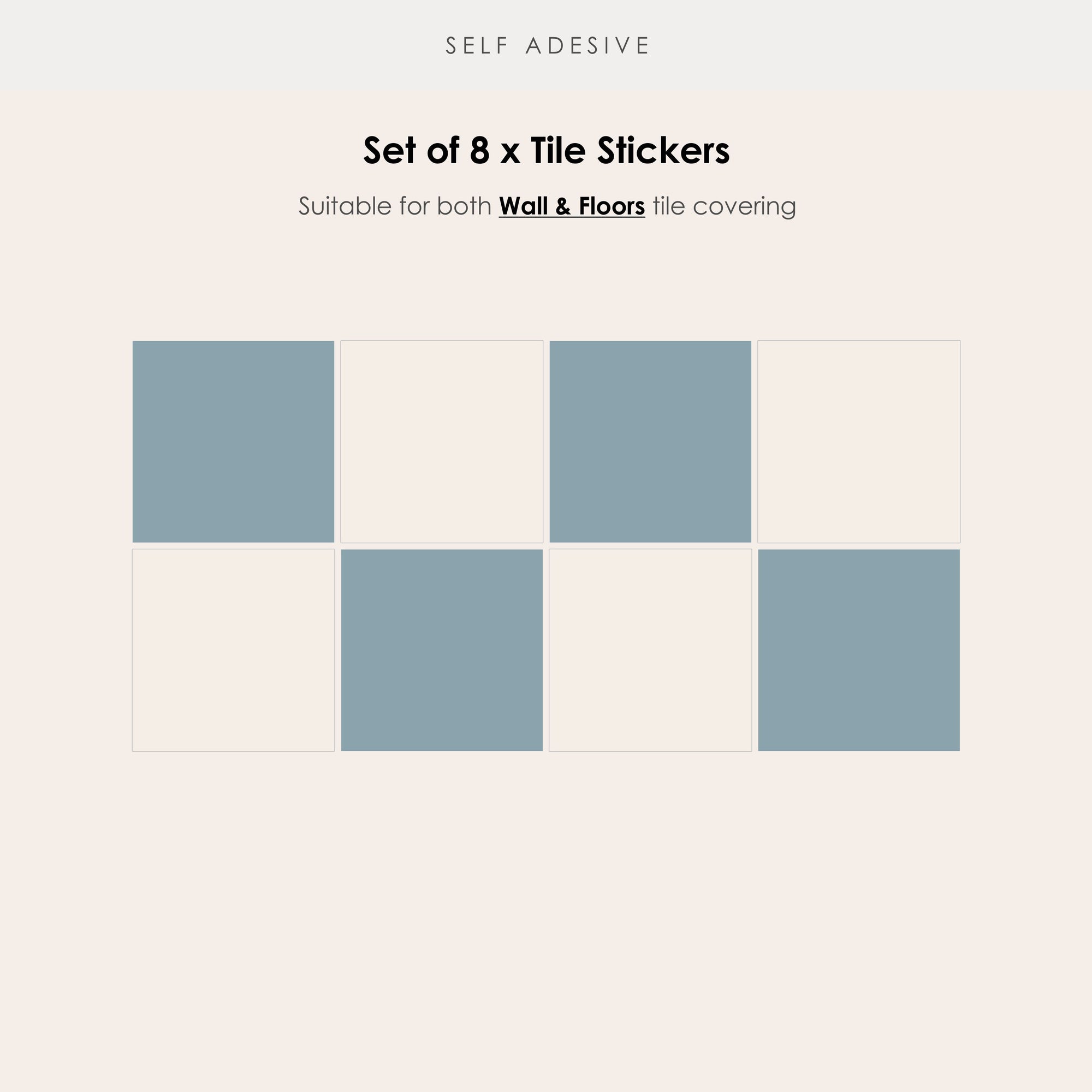 Checkerboard in Powder Blue Tile Sticker