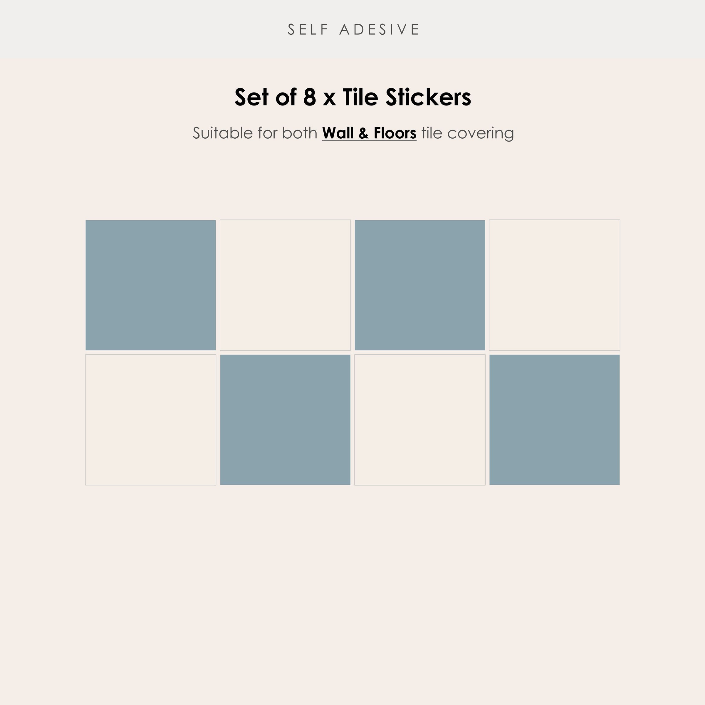 Checkerboard in Powder Blue Tile Sticker