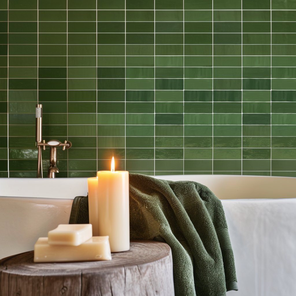 Zellige in Bottle Green Tile Stickers