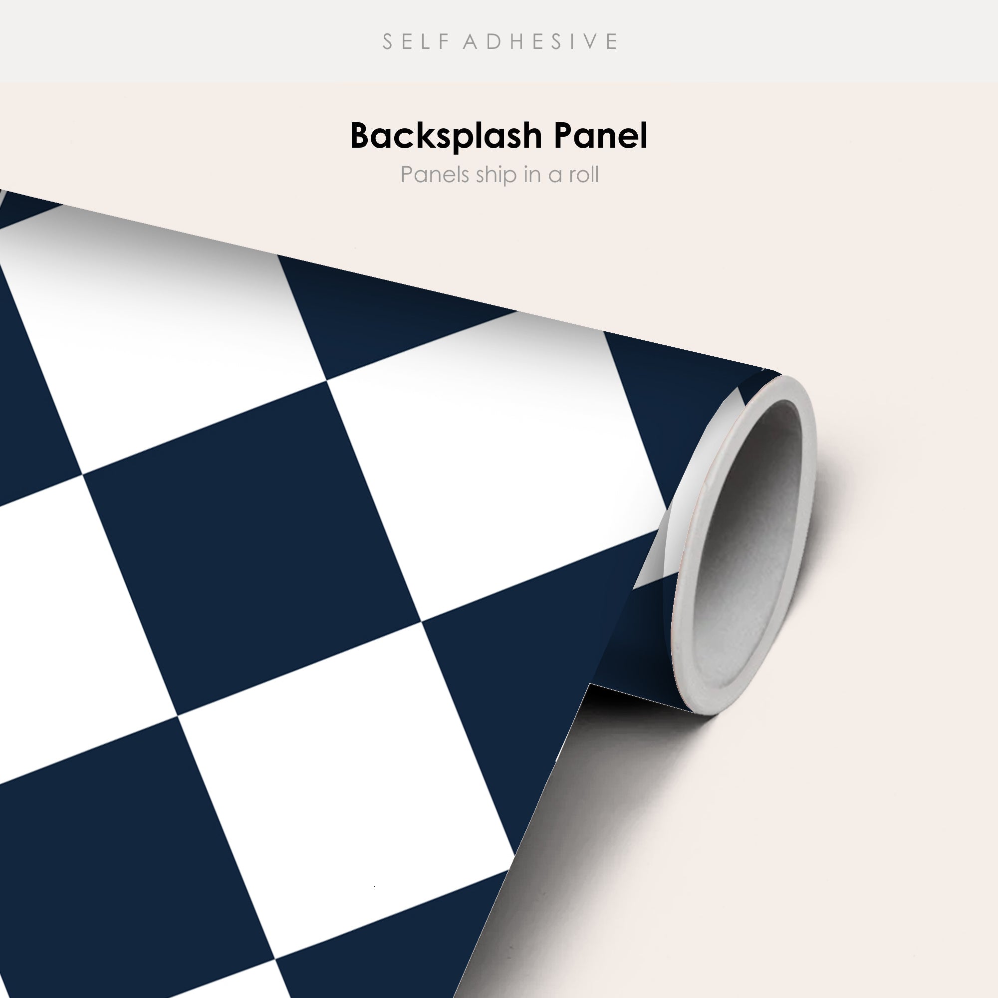 Checkerboard in Navy Tile Sticker