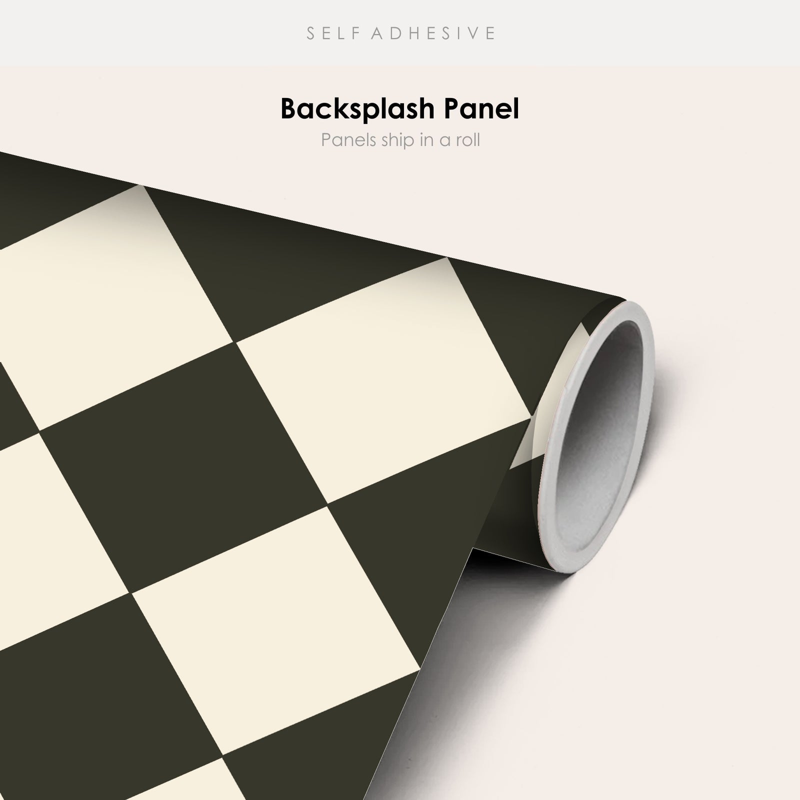 Checkerboard Tile Stickers in Bone White and Charcoal